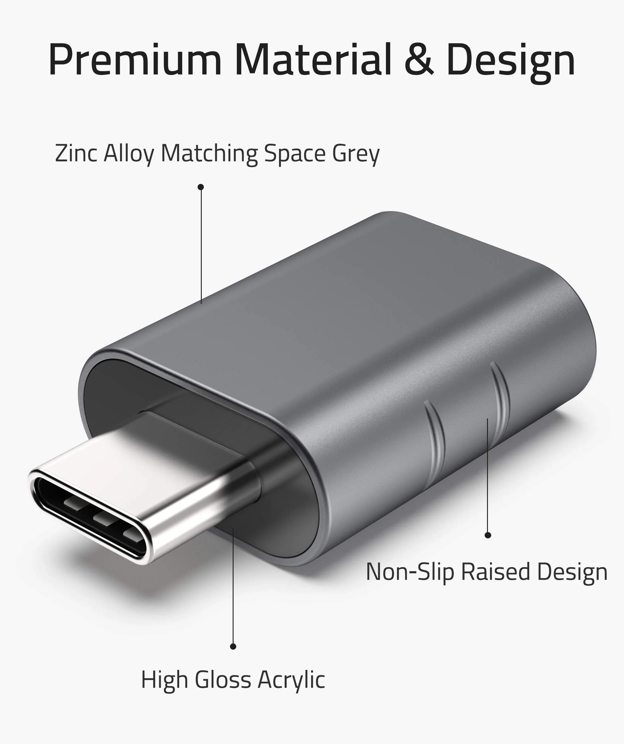 Syntech USB C to USB Adapter Pack of 2 USB C Male to USB3 Female Adapter Compatible with iMac 2021 iPad Pro 2021 MacBook Pro 2020 MacBook Air 2020 and Other Type C or Thunderbolt 3 Devices Space Grey - Image 3