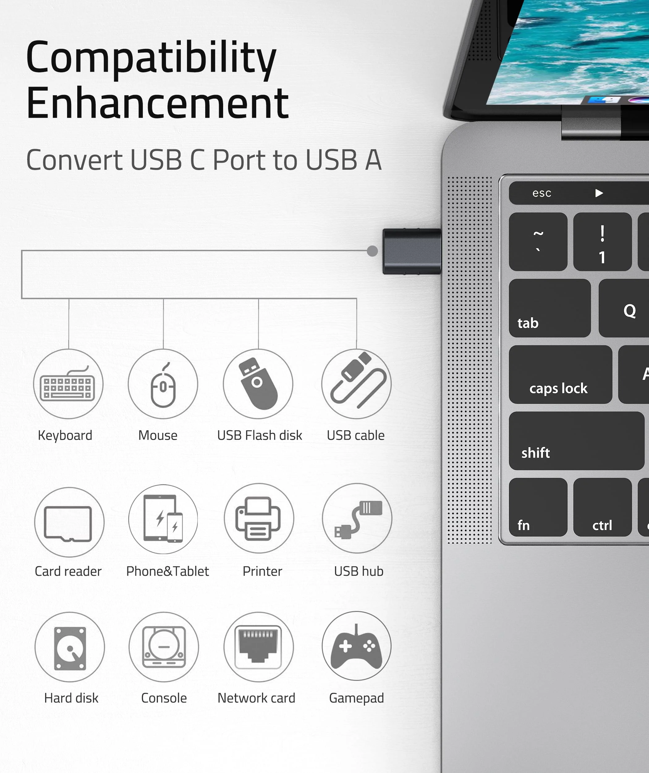 Syntech USB C to USB Adapter Pack of 2 USB C Male to USB3 Female Adapter Compatible with iPhone 15 Pro Max MacBook Pro Air 2023 iMac iPad Mini Pro, Other Type C or Thunderbolt 4/3 Devices, Space Black - Image 2