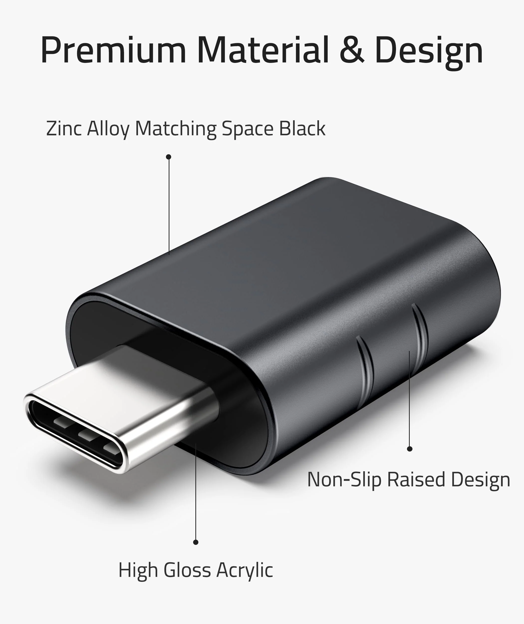 Syntech USB C to USB Adapter Pack of 2 USB C Male to USB3 Female Adapter Compatible with iPhone 15 Pro Max MacBook Pro Air 2023 iMac iPad Mini Pro, Other Type C or Thunderbolt 4/3 Devices, Space Black - Image 3
