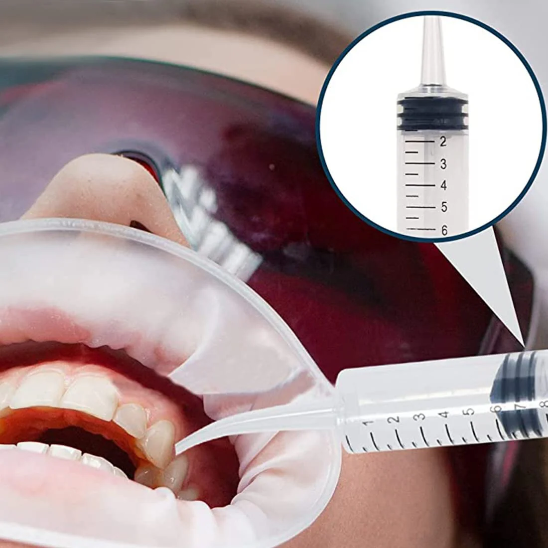 Syringe 12 ml Plastic Curved Syringe Mouth Syringe Dental Irrigation Syringe Wisdom Teeth Syringe for Oral Dental Care Cleaning - Image 5