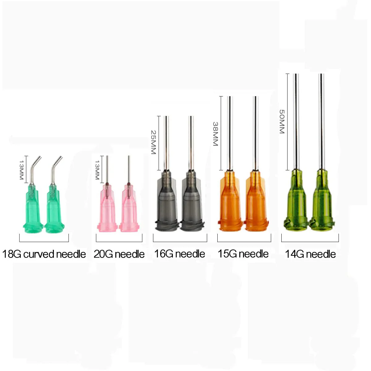 Syringe Set with Blunt Needles, 1ml, 3ml, 5ml, 10ml with 14g, 15g, 16g, 18g, 20g Blunt Needles and Syringe Cap for DIY Craft Refill Glue, Industrial Applications (8 Pieces) Pack of 8 - Image 2
