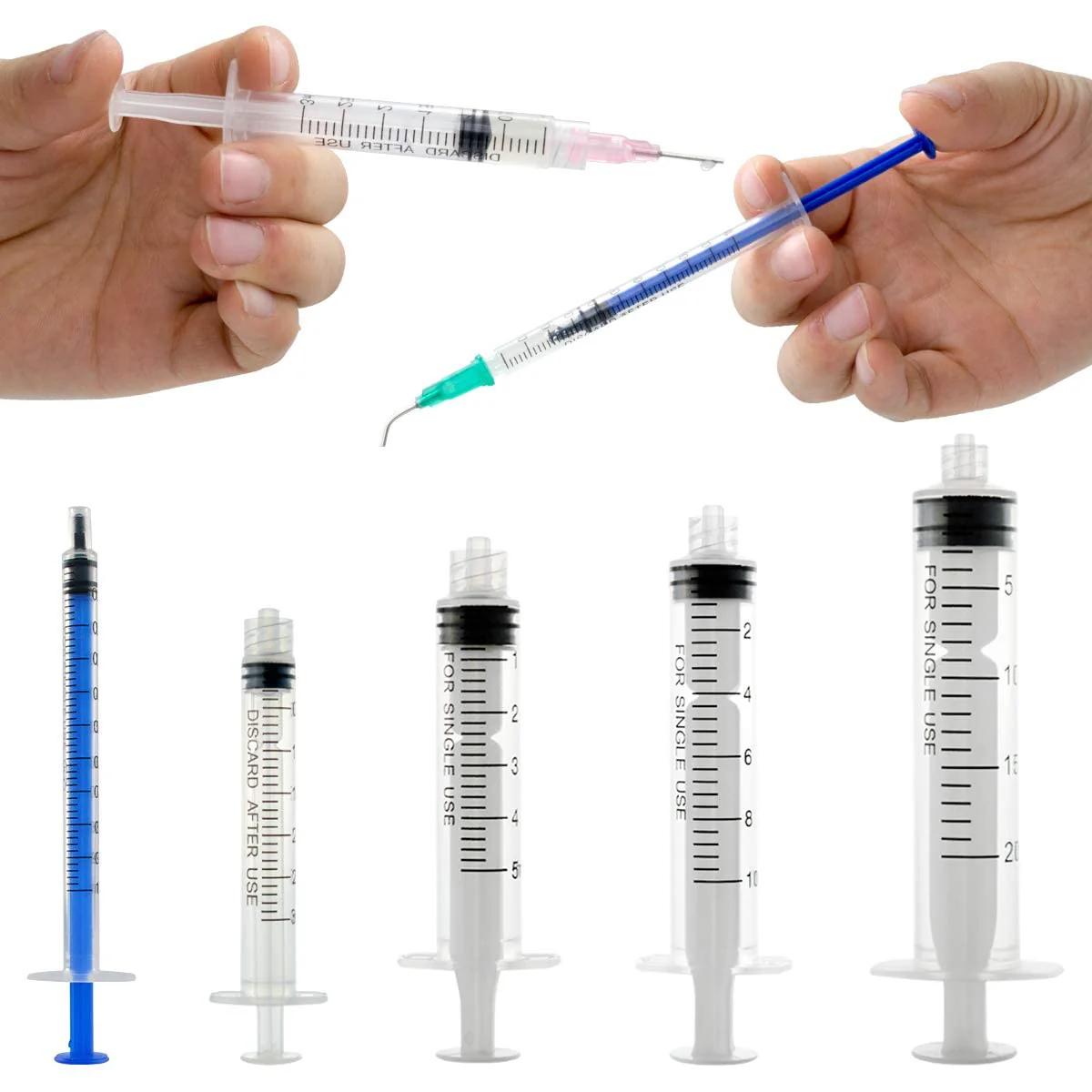Syringe Set with Blunt Needles, 1ml, 3ml, 5ml, 10ml with 14g, 15g, 16g, 18g, 20g Blunt Needles and Syringe Cap for DIY Craft Refill Glue, Industrial Applications (8 Pieces) Pack of 8 - Image 9