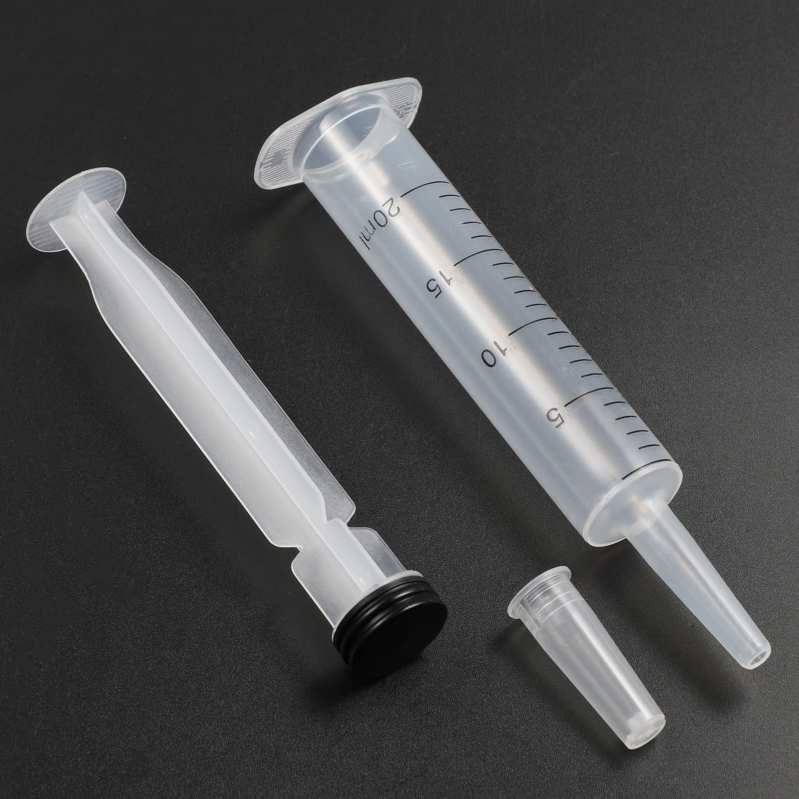 Syringes 20 ml, Pack of 5 Plastic Syringes Plastic Syringes Reusable Measuring Syringes for Scientific Laboratory Adhesive Applicator Experiments Use, Transparent - Image 5