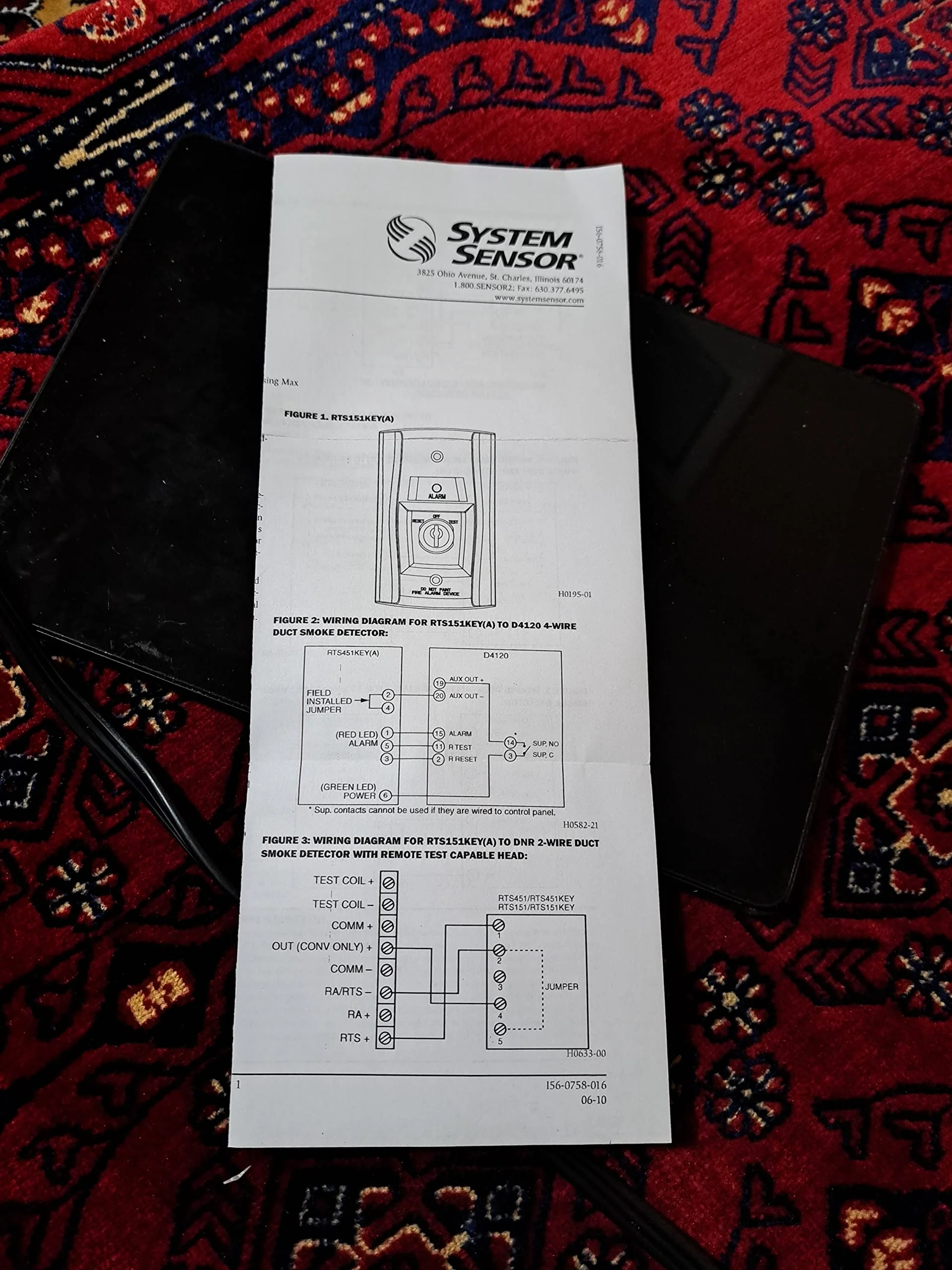 System Sensor RTS151KEY Remote Test and Reset Station with Key for Duct Smoke Detector - Image 6