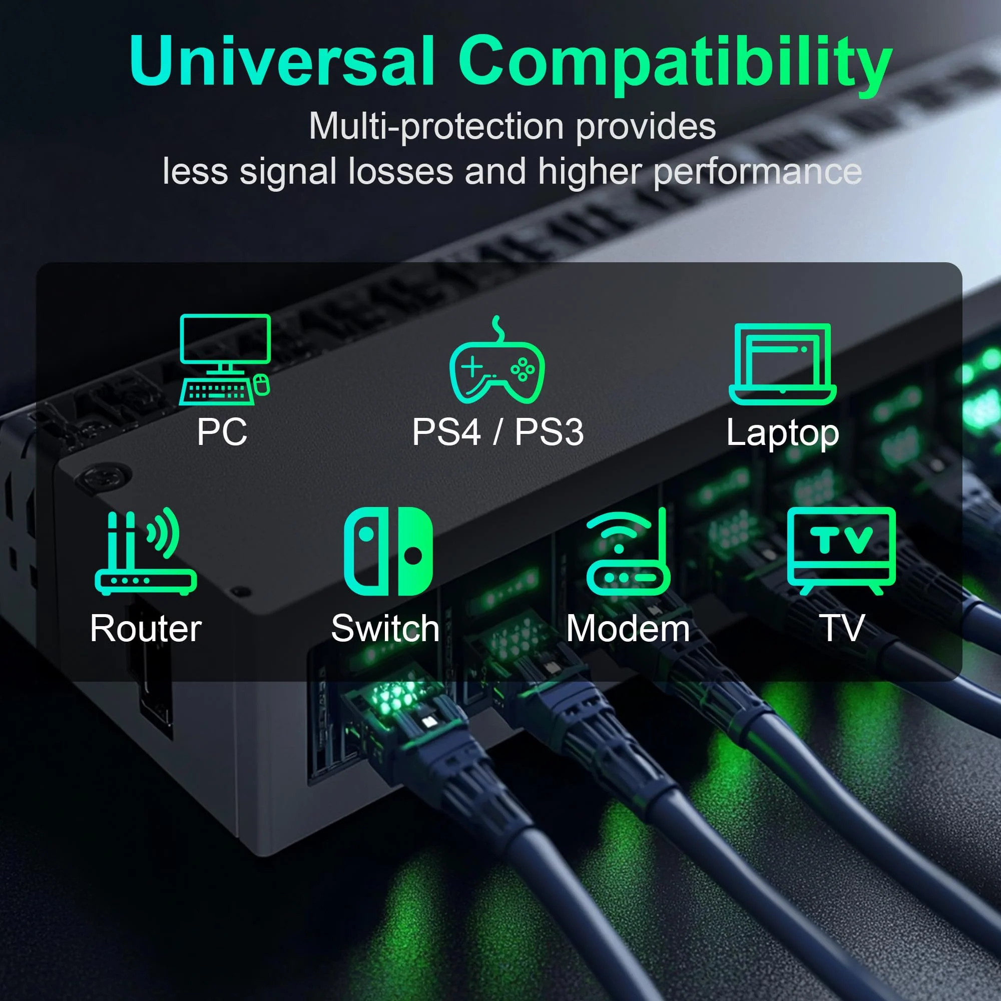 SYSTON Cat8 Ethernet Cable Patch 20ft Black, 2000MHz 2GHz 40GB Solid Bare Copper S/FTP Braided Shielded, 22/4 22 AWG 4 Pair CMR CL2R FT4, Network LAN Cable for Indoor/Outdoor PoE Internet PC Laptop 20 FT - Image 4