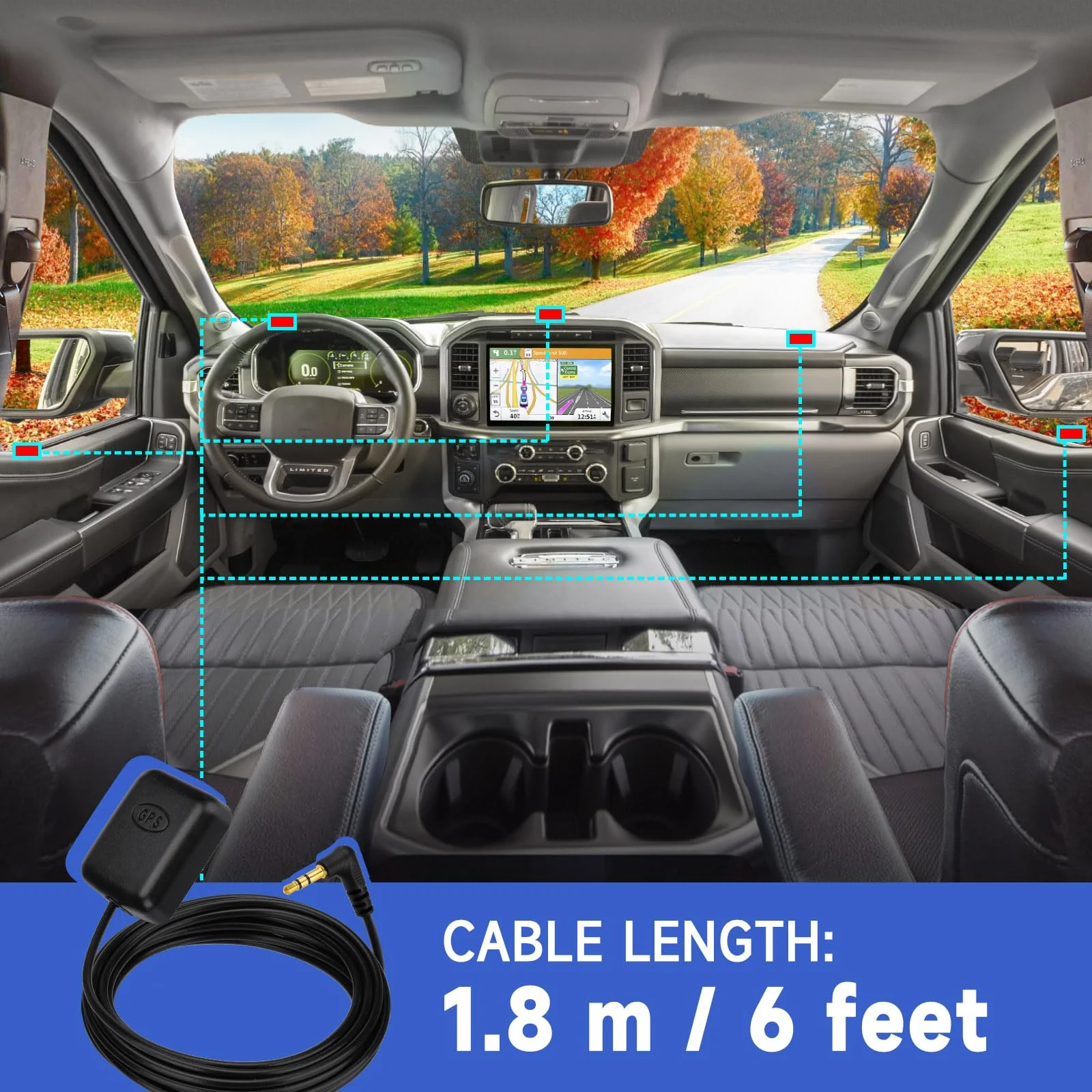 SZSAUTO Vehicle GPS Antenna Waterproof Active GPS Dash Cam Antenna with 3.5mm Plug for Car Truck SUV Windshield Mirror Dash Camera Cam Vedio Surveillance Monitoring DVR Recorder GPS Tracker Receiver 3.5 mm Plug - Image 5