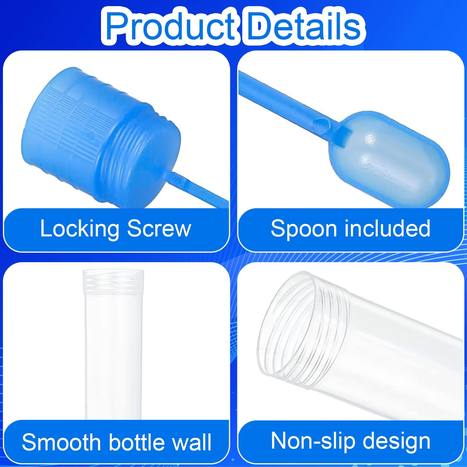 SZSMW 50 Chair Sample Tubes – Sample Tube – Dog Faecal Sample Tube – Suitable for Collecting Various Solids, Liquids or Powders, for Testing Pet Samples, with Stickers - Image 4