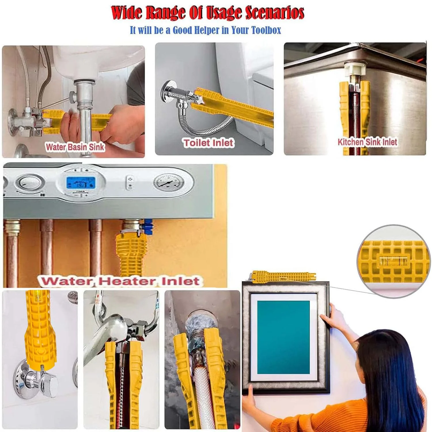 SZZETK 14 in 1 Tap Key, Tap Key, Multifunctional Tap Key, Tap Key for Sink Toilet Bowl Sink Kitchen Sanitary - Image 6
