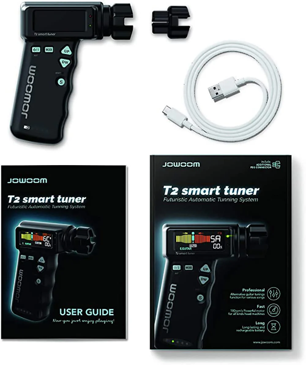 T2 Smart Guitar Tuner & Automatic Peg String Winder 2-in-1 Multi-functional String Instrument Tool for Guitars/Ukulele/Banjo/Mandolin - Image 7