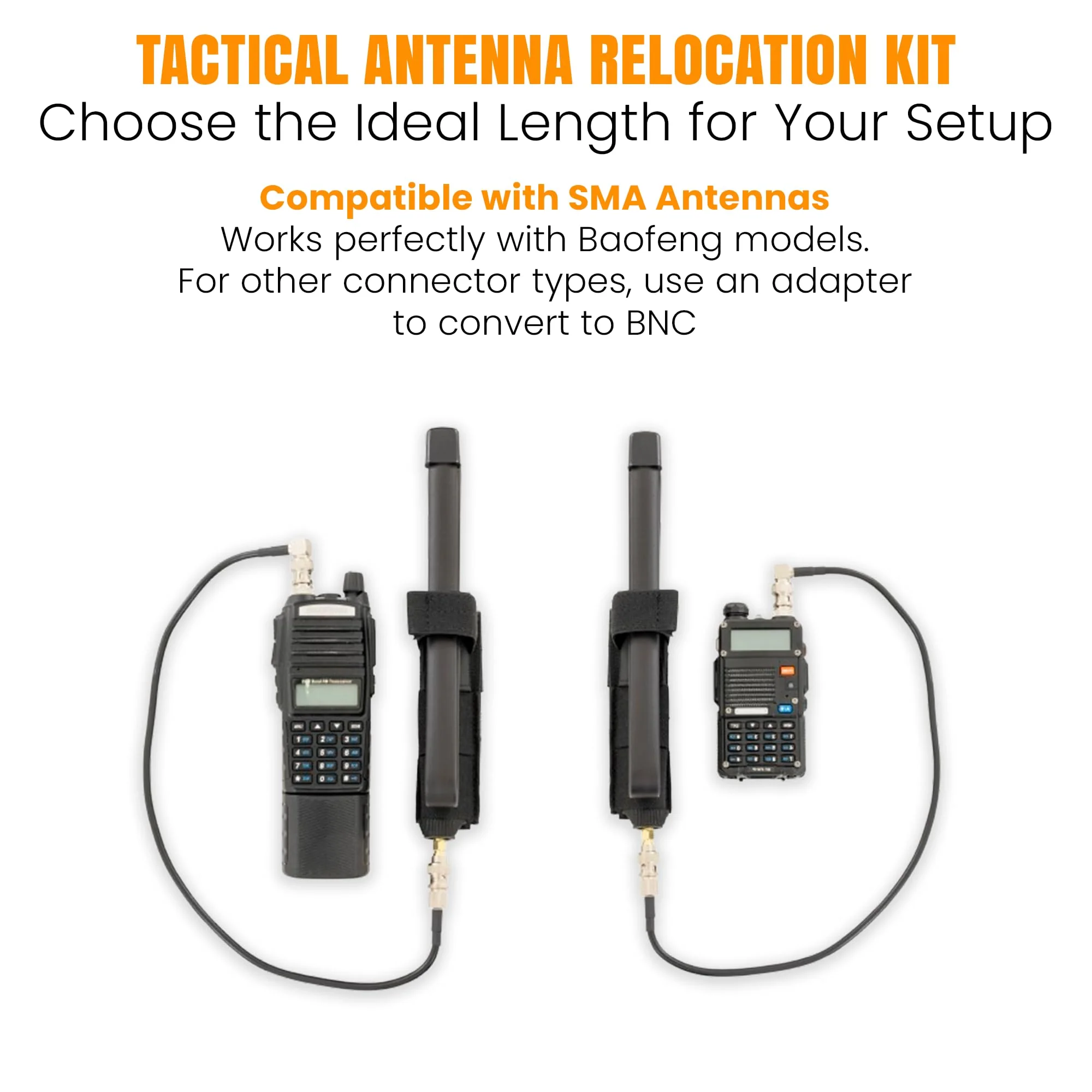 Tactical Antenna Relocation Kit – Enhanced Signal & Mobility – Chest Rig & Backpack Compatible – Durable, Lightweight & Weather-Resistant – Ideal for Military, Outdoor Use (Black, 19" Cable) Black 19 Inches - Image 2