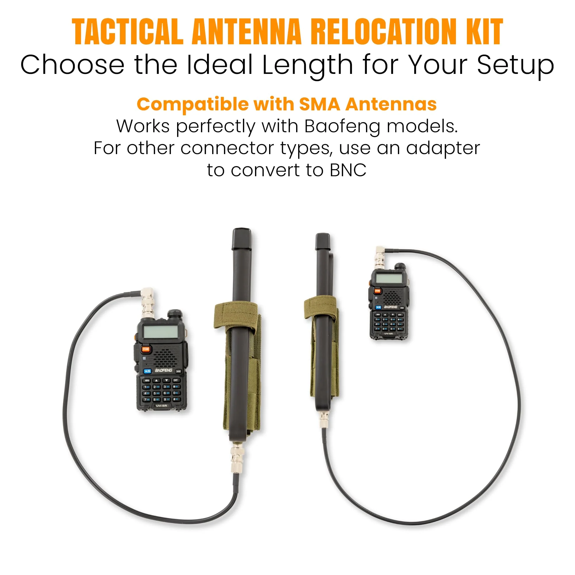Tactical Antenna Relocation Kit – Enhanced Signal & Mobility – Chest Rig & Backpack Compatible – Durable, Lightweight & Weather-Resistant – Ideal for Military, Outdoor Use (Green, 32" Cable) Green 32 Inches - Image 2