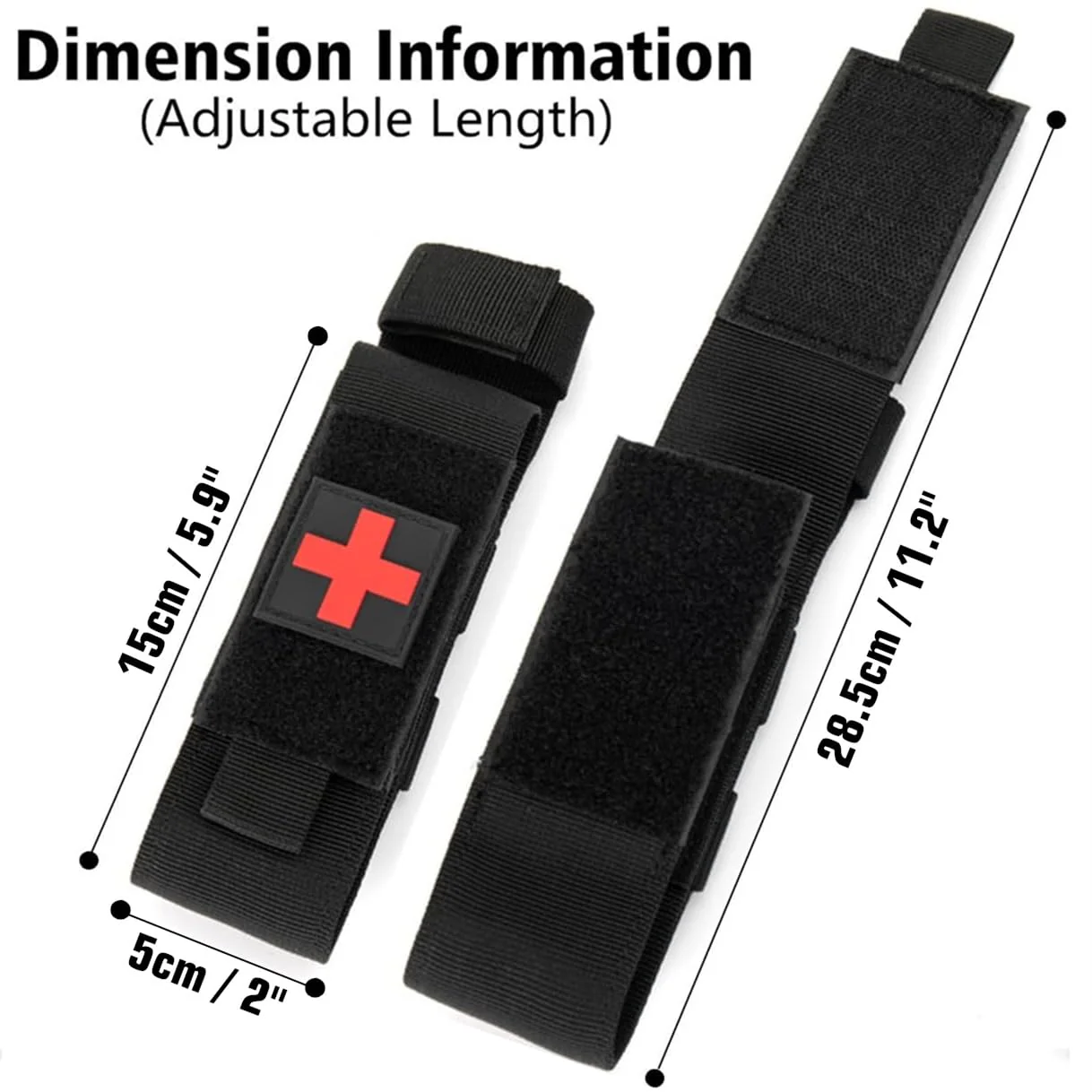 Tactical Molle Tourniquet Holder, Portable TQ Military First Aid Equipment Case & Trauma Medical Shear Pouch Black - Image 4