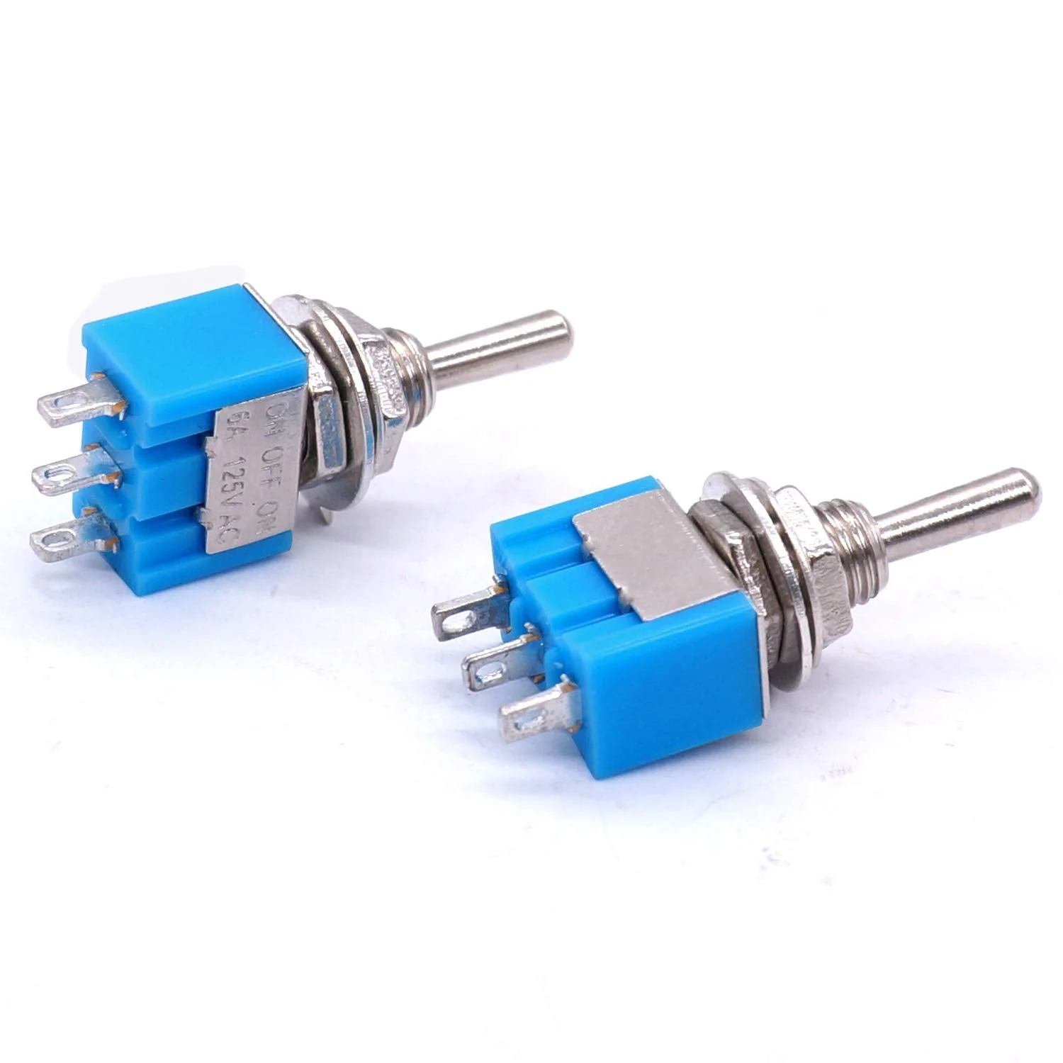 Taiss / 10 pieces blue mini toggle switch on/off 3 position SPDT 3 pin MTS-103 3pin ON / OFF / ON - Image 3