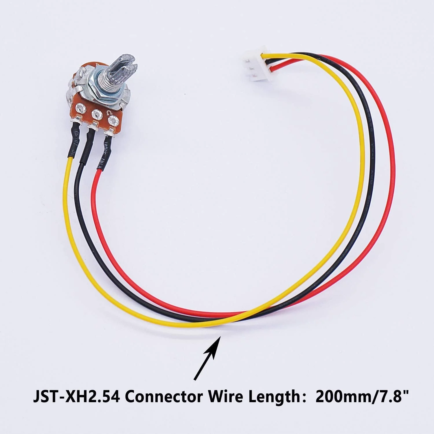 Taiss/3 Pcs 10K Ohm Linear Taper Adjustable Rotary Potentiometer Change Resistance WH148 B10K 3 Pin with XH2.54-3P Connector Wire Cable + Black Knob Cover Cap 148-10k-BKL - Image 2