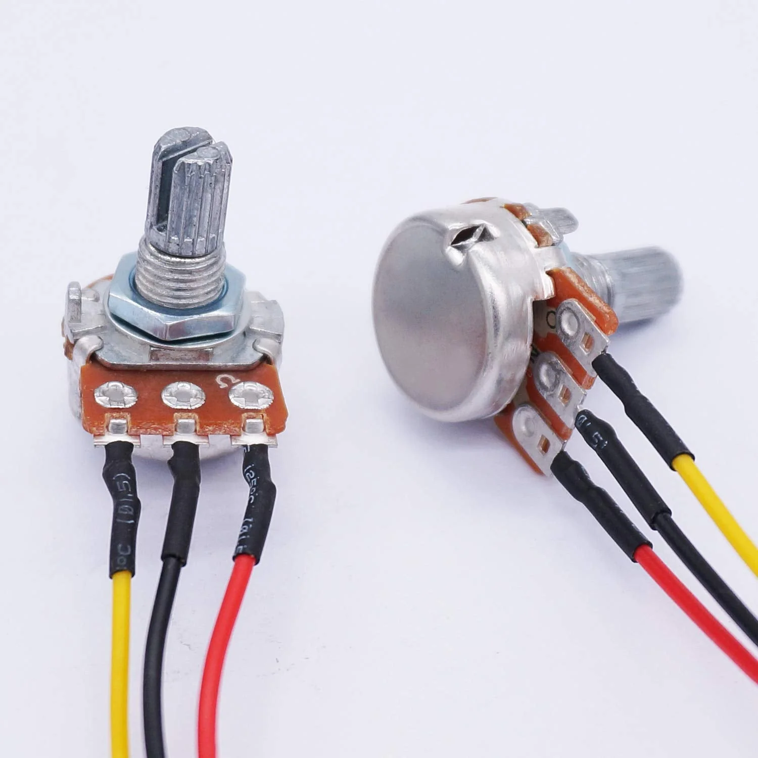 Taiss/3 Pcs 10K Ohm Linear Taper Adjustable Rotary Potentiometer Change Resistance WH148 B10K 3 Pin with XH2.54-3P Connector Wire Cable + Black Knob Cover Cap 148-10k-BKL - Image 3
