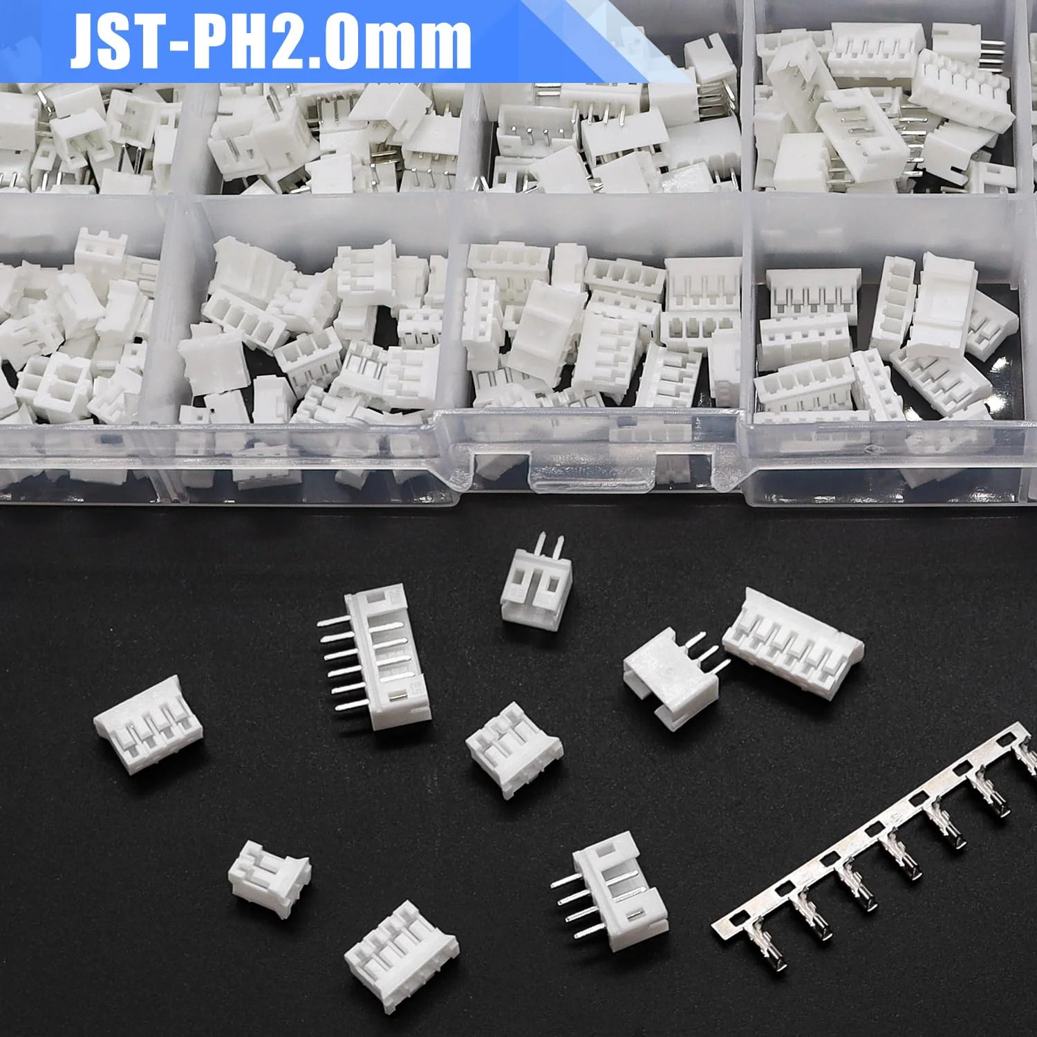 Taiss 580PCS JST PH Connector kit 2.0mm 2/3/4/5/6Pin Housing,Female and Male Adapter Cable Connector Plug,PH2.0mm Female Pin Connectors,JST Connector F-066-580PCS JST PH2.0mm Connector kit - Image 5