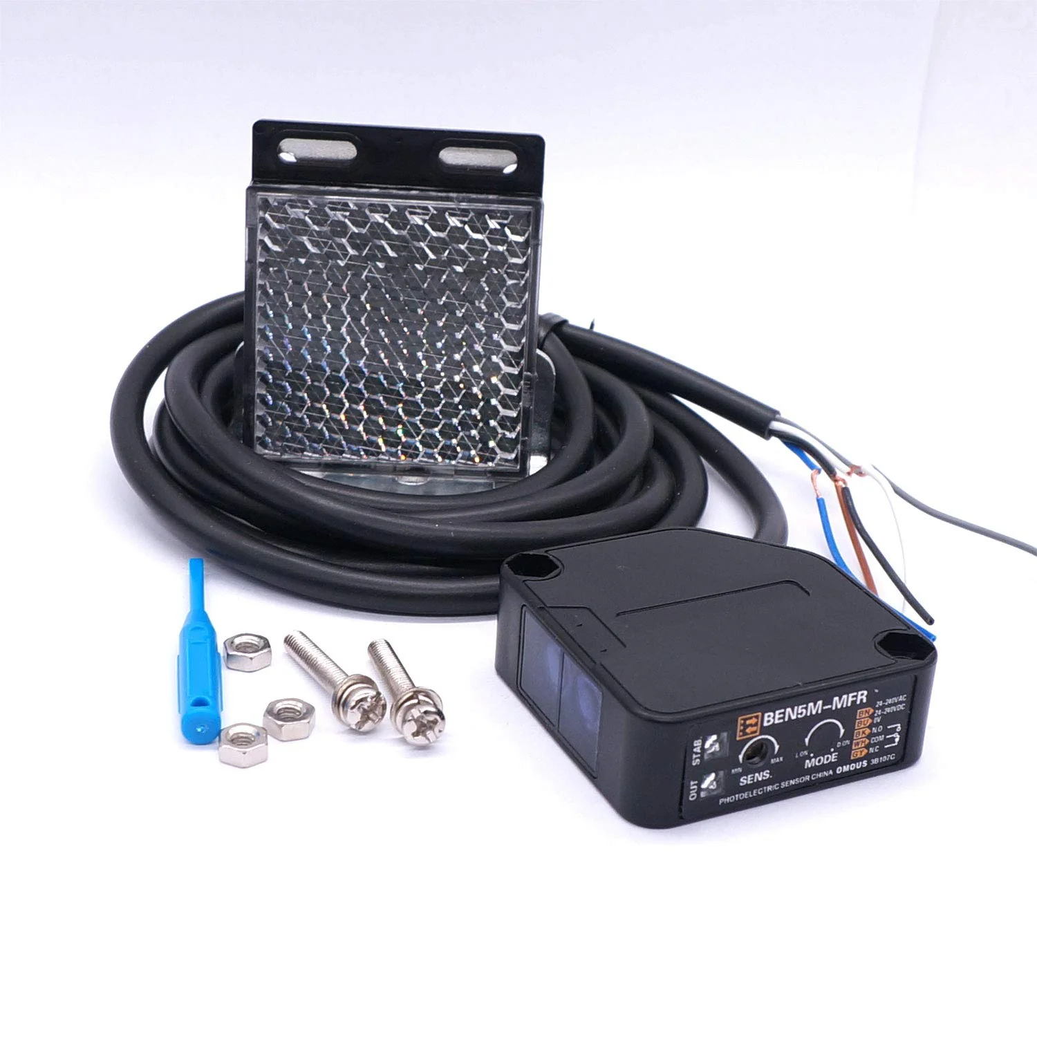 Taiss Photoelectric Sensors BEN5M 3A 24-240VDC 24-240VAC Retroreflective Proximity Switch Induction Distance 5M - Image 4