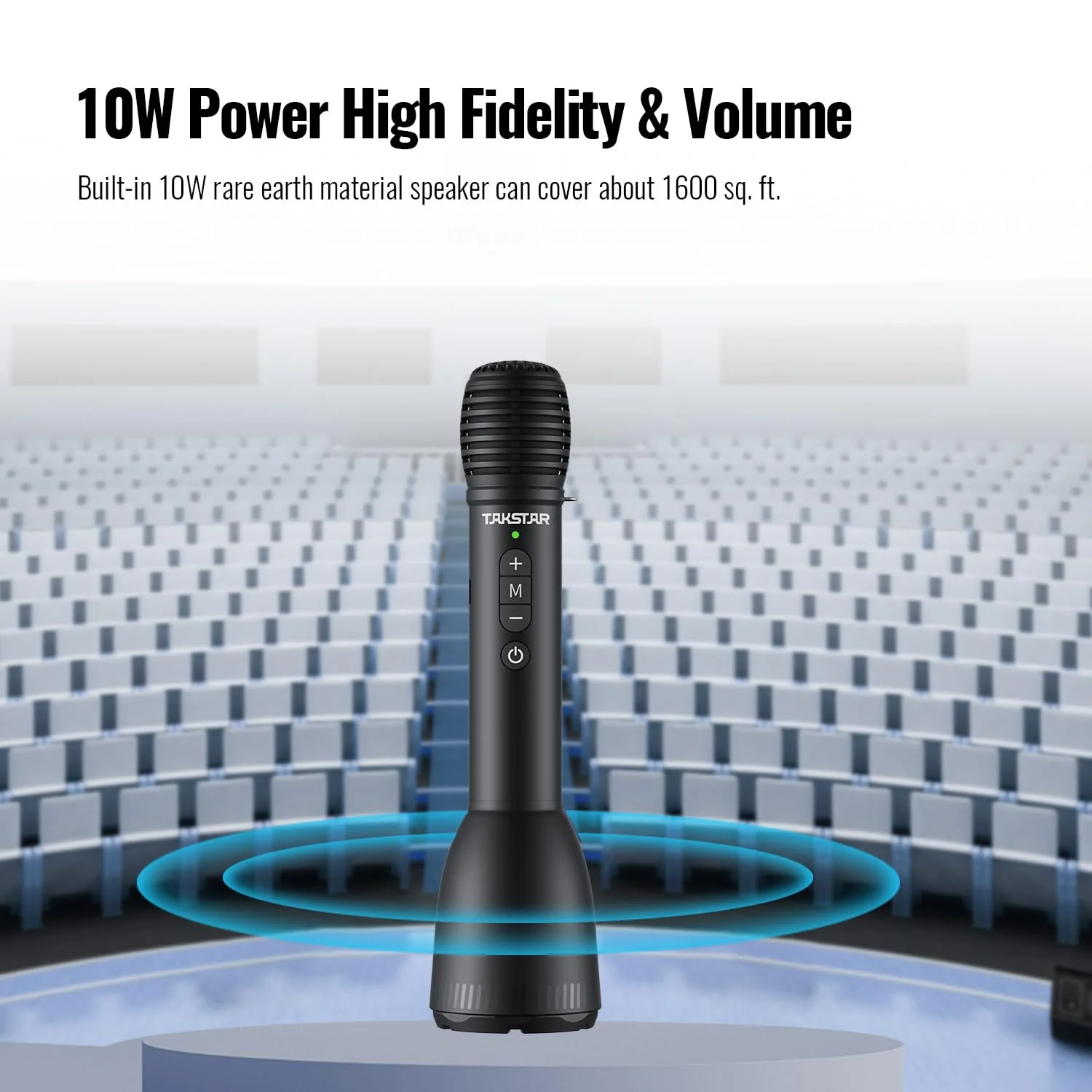 TAKSTAR 2-in-1 Bluetooth Wireless Handheld Microphone & Voice Amplifier, 7 Kinds Sound Effects, 10W Portable Mic Speaker for Karaoke Meeting Outdoor Teacher Speech Party -DA10S(Con't Connect Speaker) DA10S - Image 2