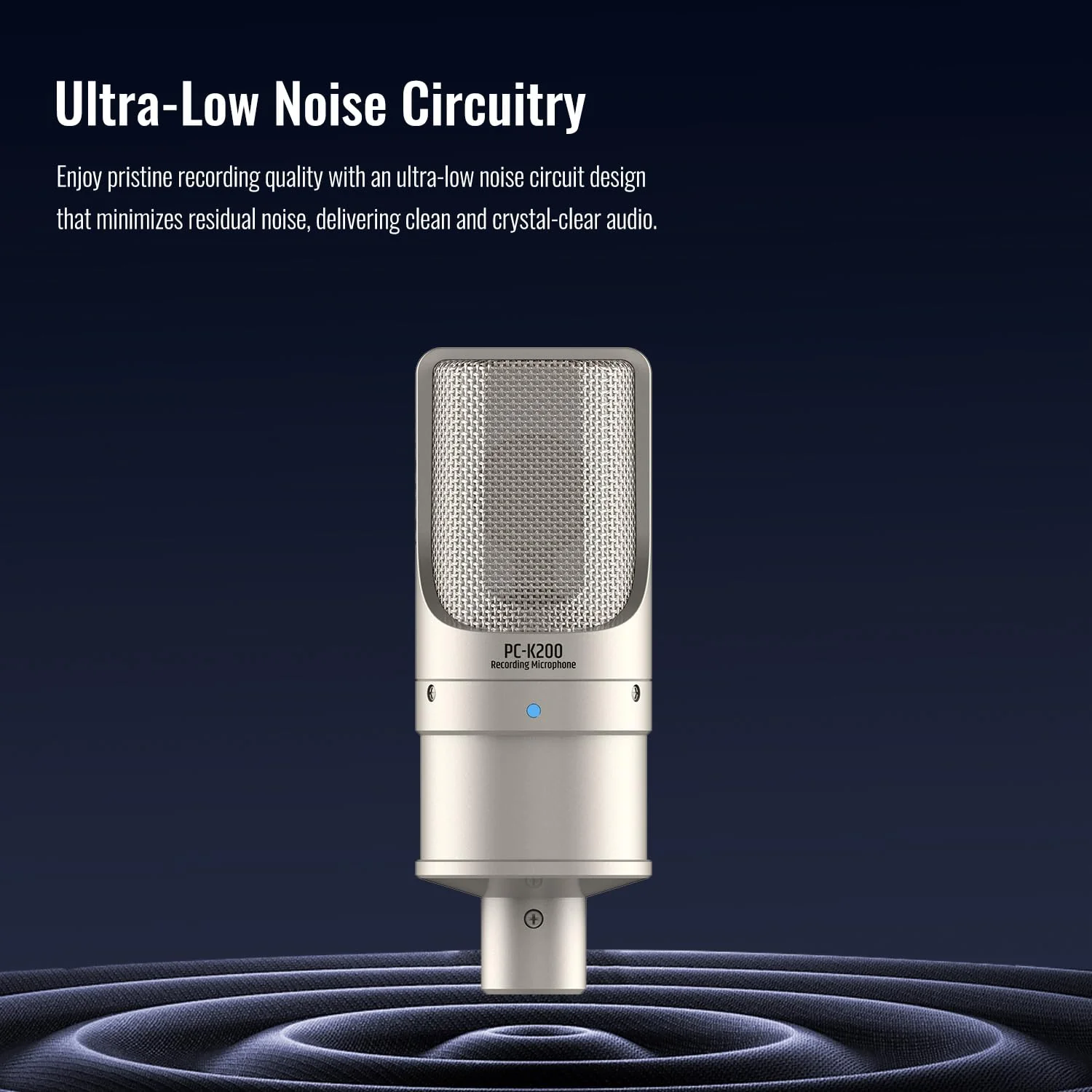 TAKSTAR XLR Condenser Microphone, PC-K200 II Recording Cardioid Mic with Ultra-Low Self-Noise, Balanced Sound, Power Indicator, Studio Singing Microphone for Live Streaming, Gaming, Broadcast - Image 3