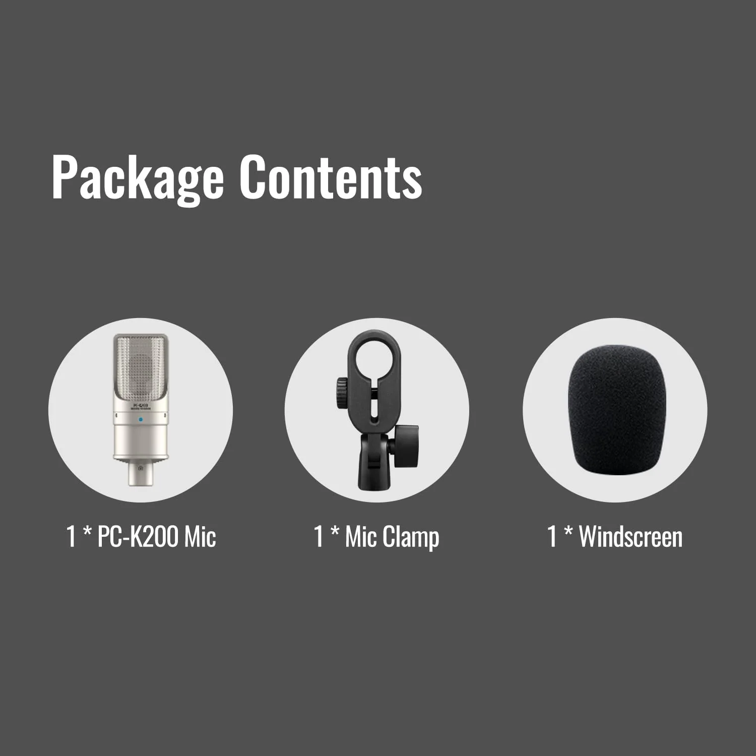 TAKSTAR XLR Condenser Microphone, PC-K200 II Recording Cardioid Mic with Ultra-Low Self-Noise, Balanced Sound, Power Indicator, Studio Singing Microphone for Live Streaming, Gaming, Broadcast - Image 7