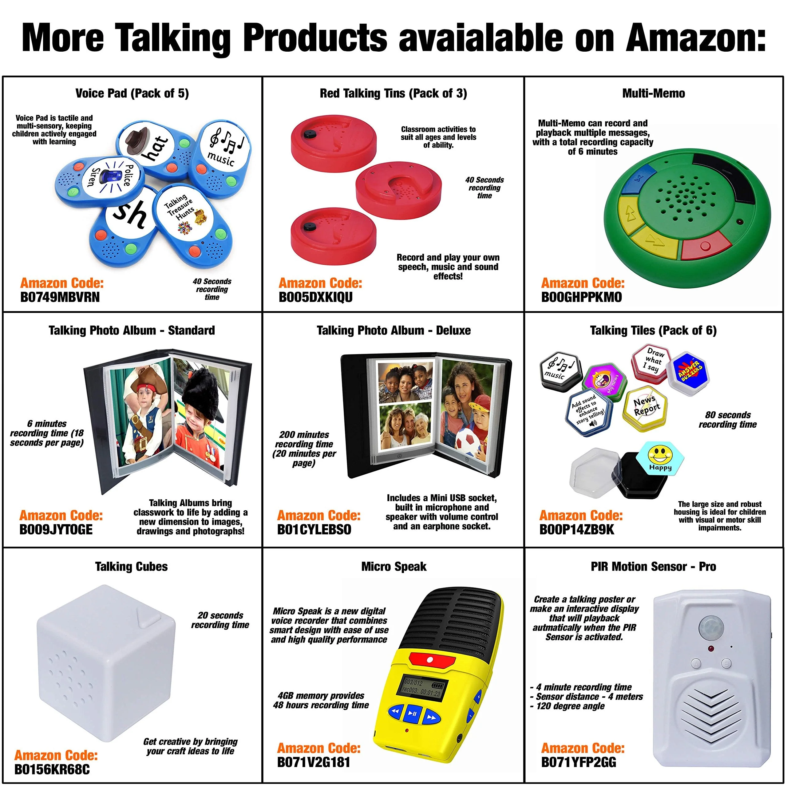 Talking Products, Talking Tins Voice Recordable Sound Buttons, 20 Seconds Recording, Yellow, Pack of 3. Ideal Dementia Aid for Independent Living and Educational Activities pkg of 3 - Image 9