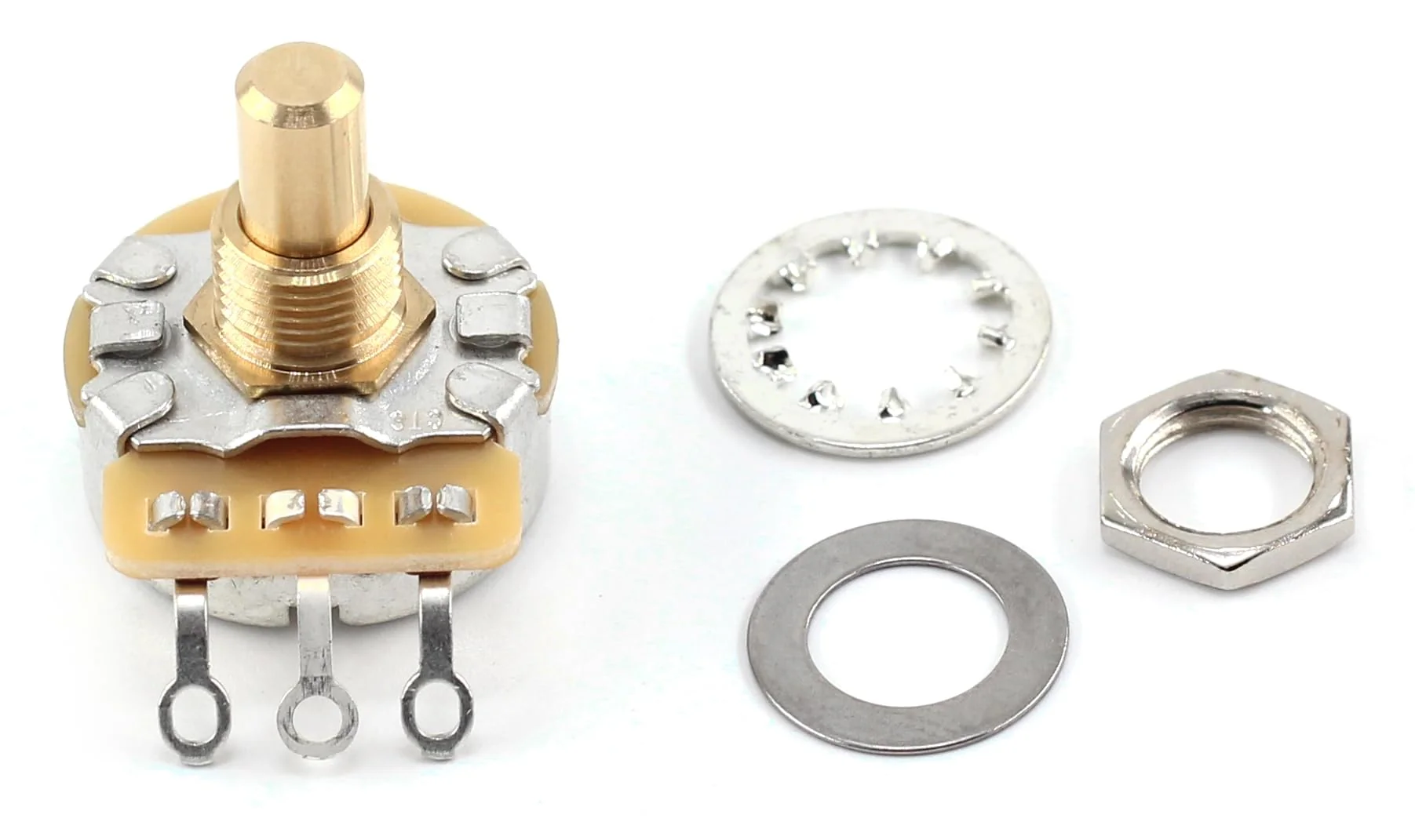 TAOT Precision Bass Wiring Kit - TAOT Custom 250kΩ Solid, .047 OD Cap - P-Bass Clear Stamping - Image 2