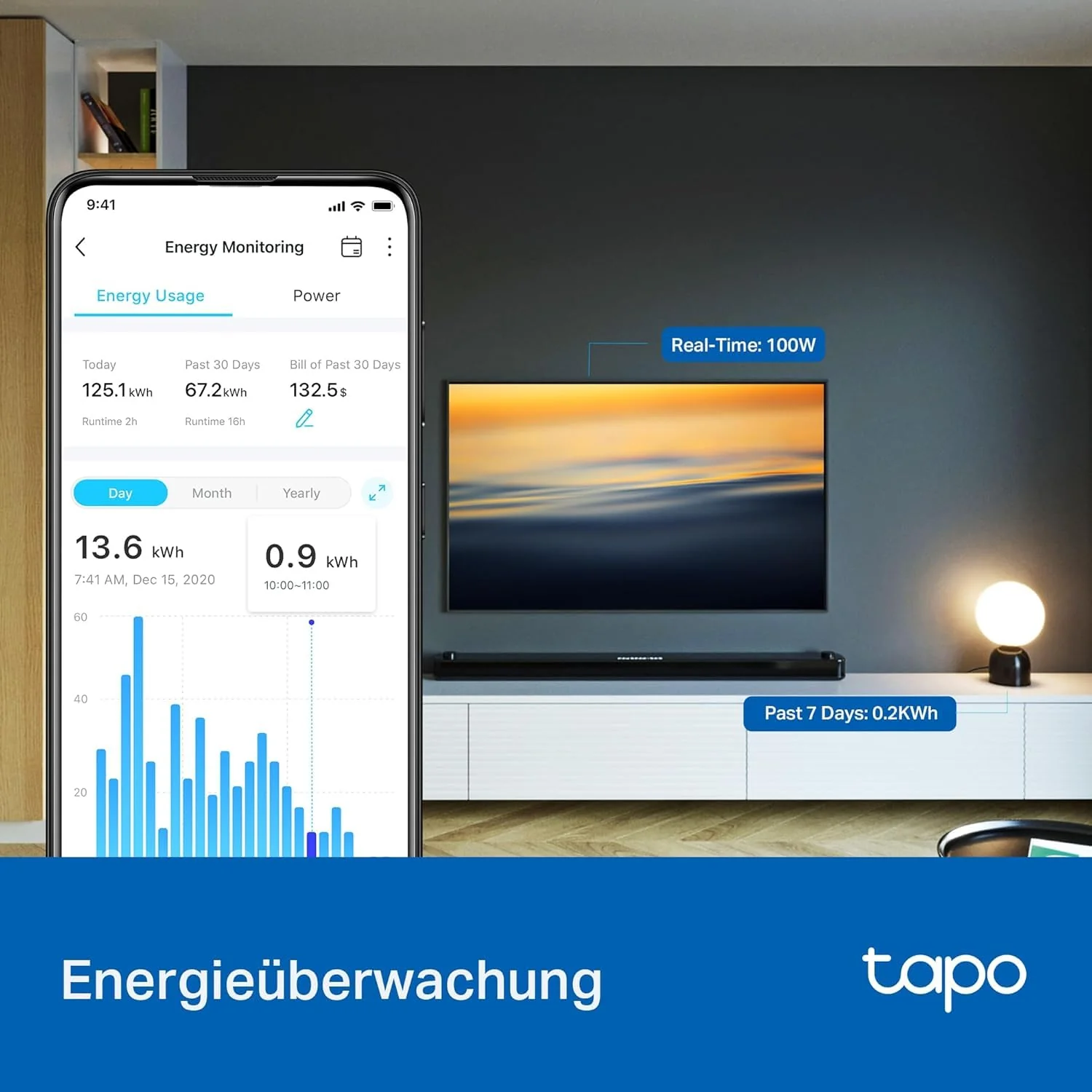 Tapo Nano Smart WiFi Socket Tapo P115 with Energy Consumption Control, Smart Home Alexa Socket, Works with Alexa, Google Home, Voice Control, Remote Access, No Hub Required (Pack of 4) 4er pack - Image 3