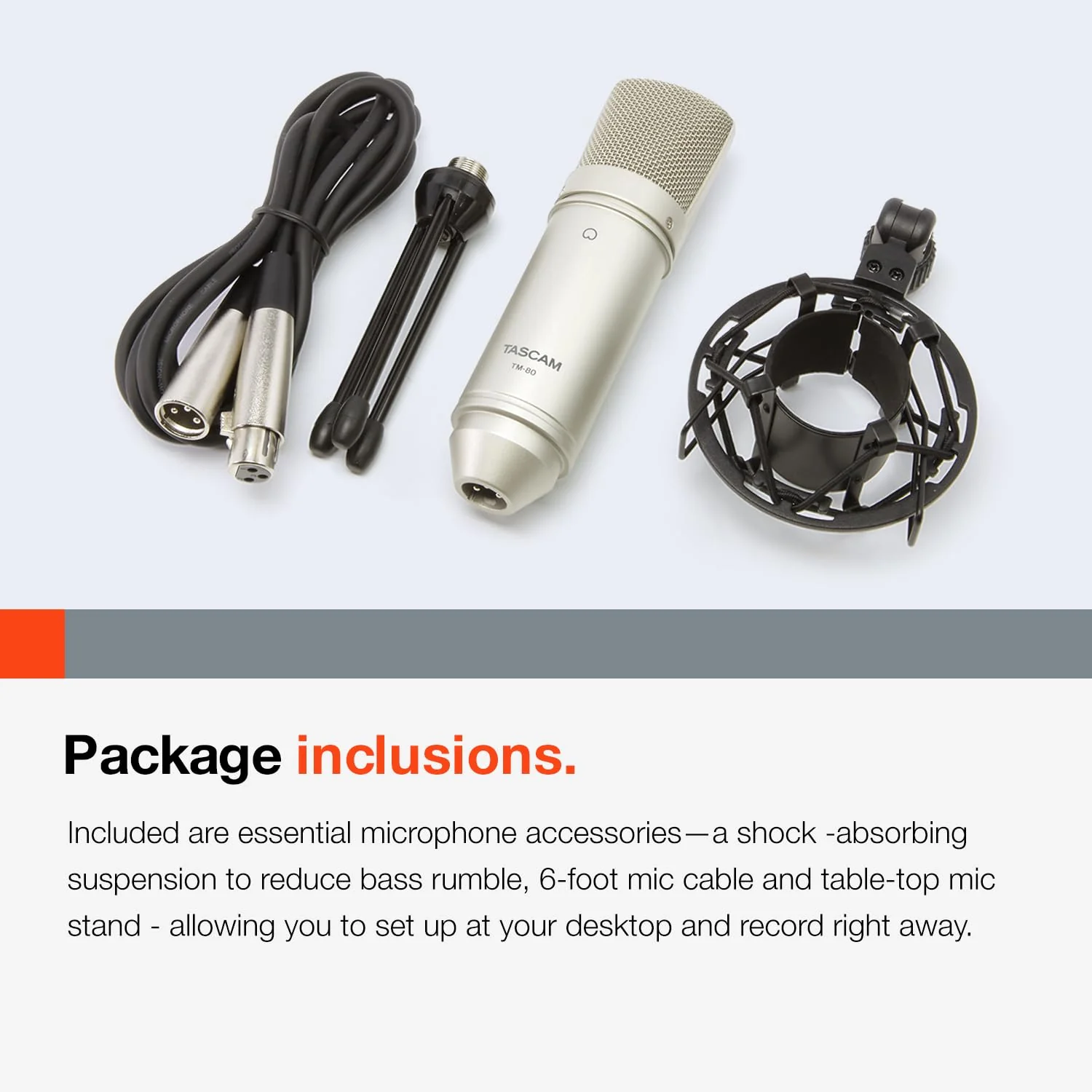 Tascam TM-80 Large Diaphagm Condenser Microphone,Silver - Image 6