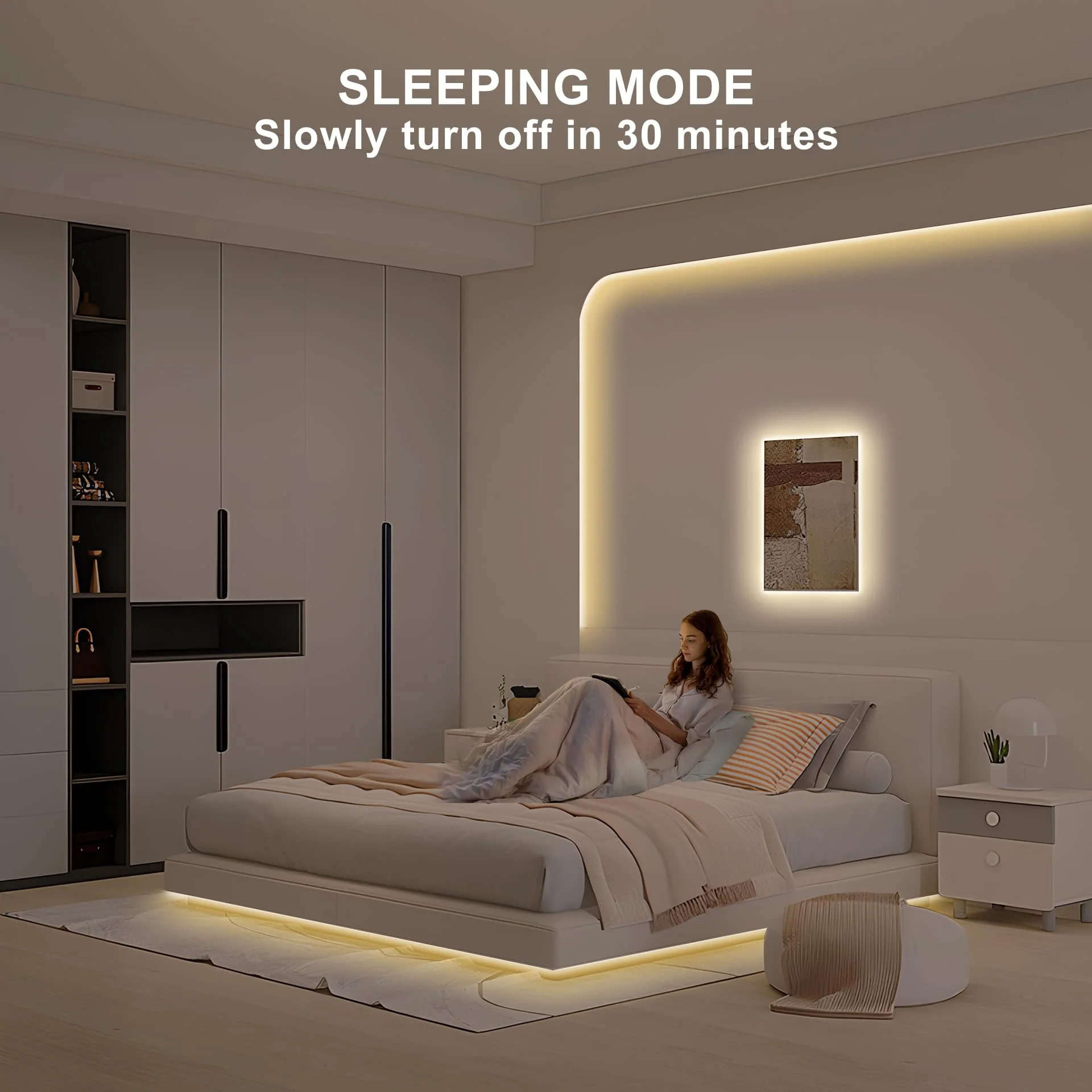 Tatazone 16.4ft Tunable White COB Led Strip Light with RF Remote, CRI93+ Dimmable CCT 2700K-6500K Led Tape Lights, Adhesive High Density Dual Color Led COB Light Strip for Bedroom, Kitchen, Cabinet - Image 6