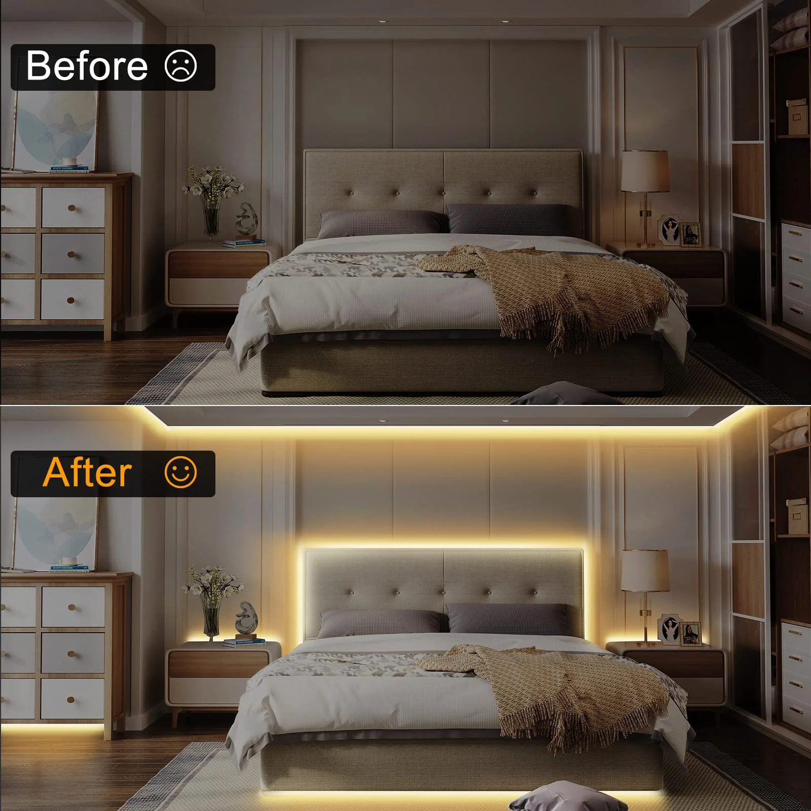 Tatazone 16.4ft Tunable White Smart COB Led Strip Light Kit, CCT 2700K-6500K Bright COB Led Tape Light Compatible with Alexa and Google, Dimmable Indoor COB Led Ribbon for Kitchen Cabinet, Room, TV - Image 5