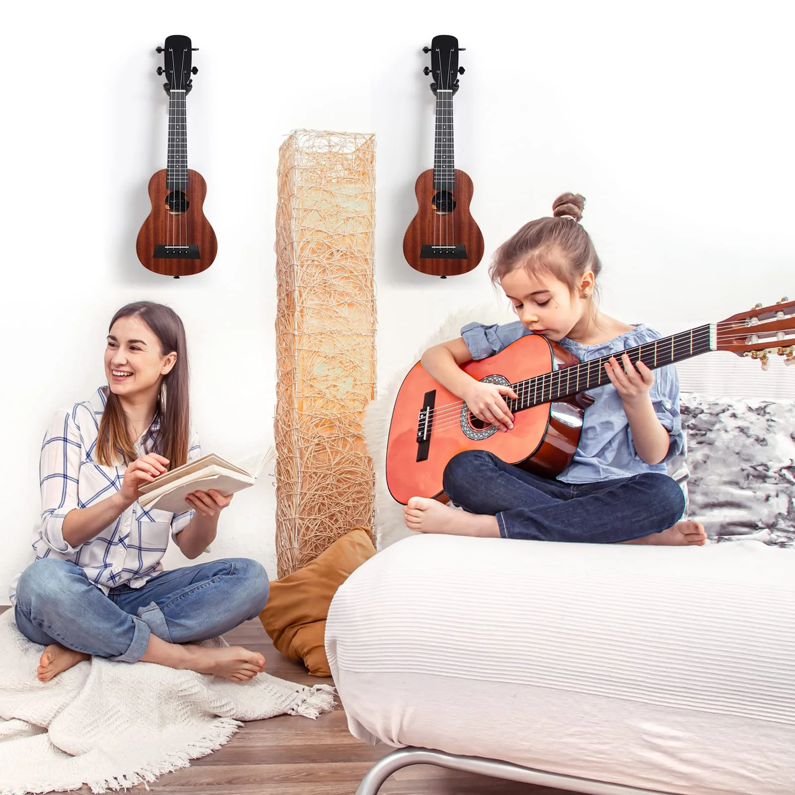 Tatuo 4 Pcs Violin Wall Mount Hanger Violin and Viola Hanger Metal Wooden Guitar Violin Stand with Bow Holder Music Room Decor with Screws for Home Studio String Instrument Accessories Art Practice - Image 5