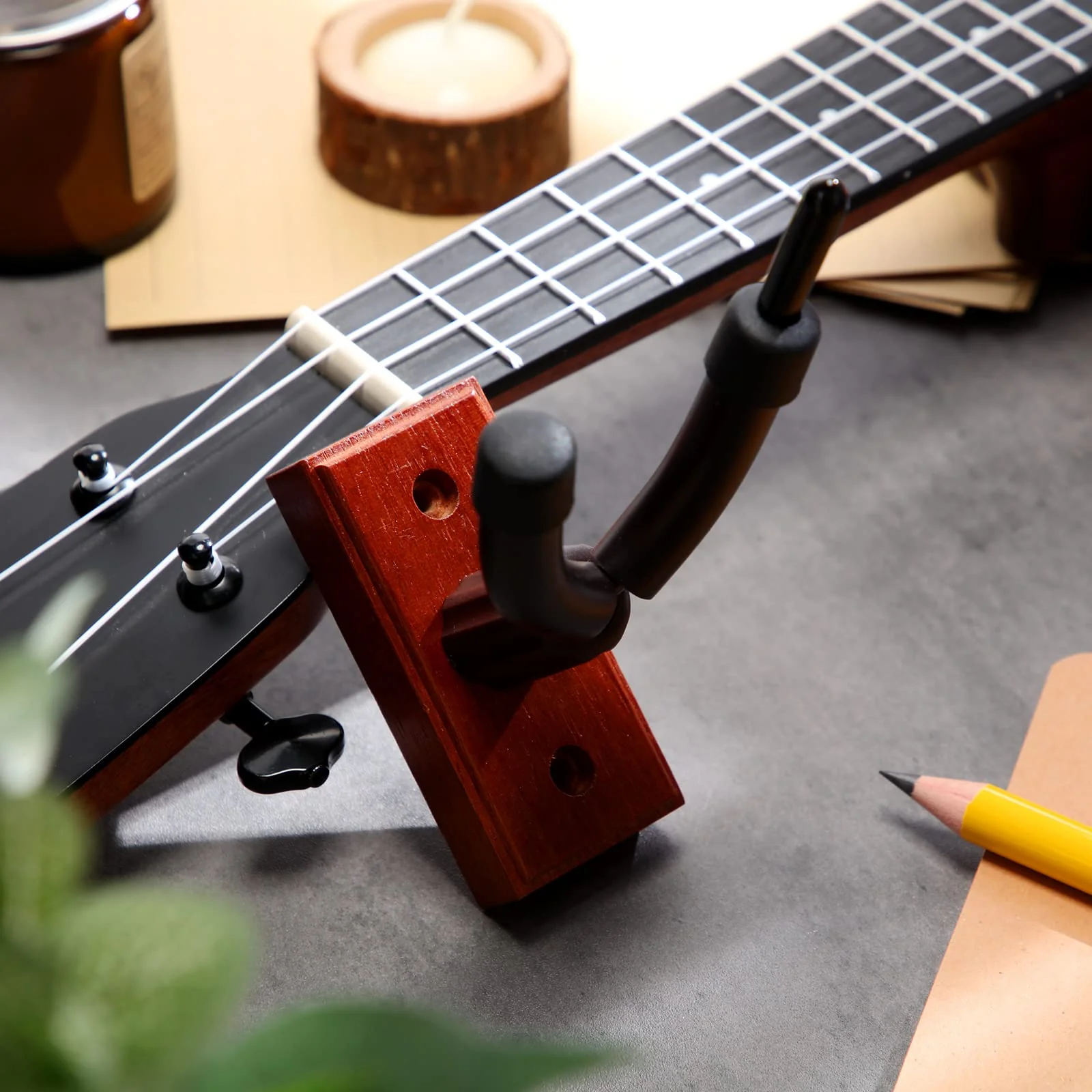 Tatuo 4 Pcs Violin Wall Mount Hanger Violin and Viola Hanger Metal Wooden Guitar Violin Stand with Bow Holder Music Room Decor with Screws for Home Studio String Instrument Accessories Art Practice - Image 7