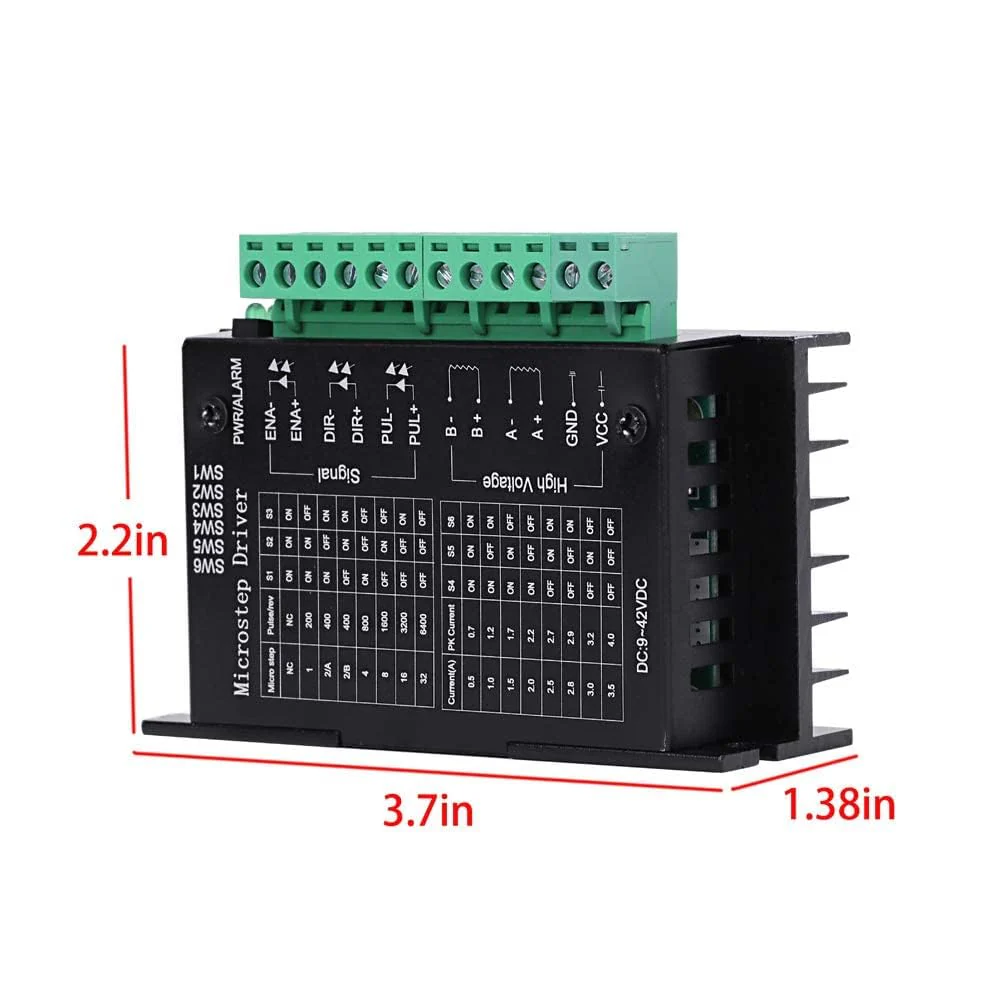 TB6600 4A 9-42V Stepper Motor Driver Controller TB6600 32 Segments 2/4 Phase Hybrid Stepper Motor Driver Board for Nema 17 23 34 Step Driver 1 piece - Image 4
