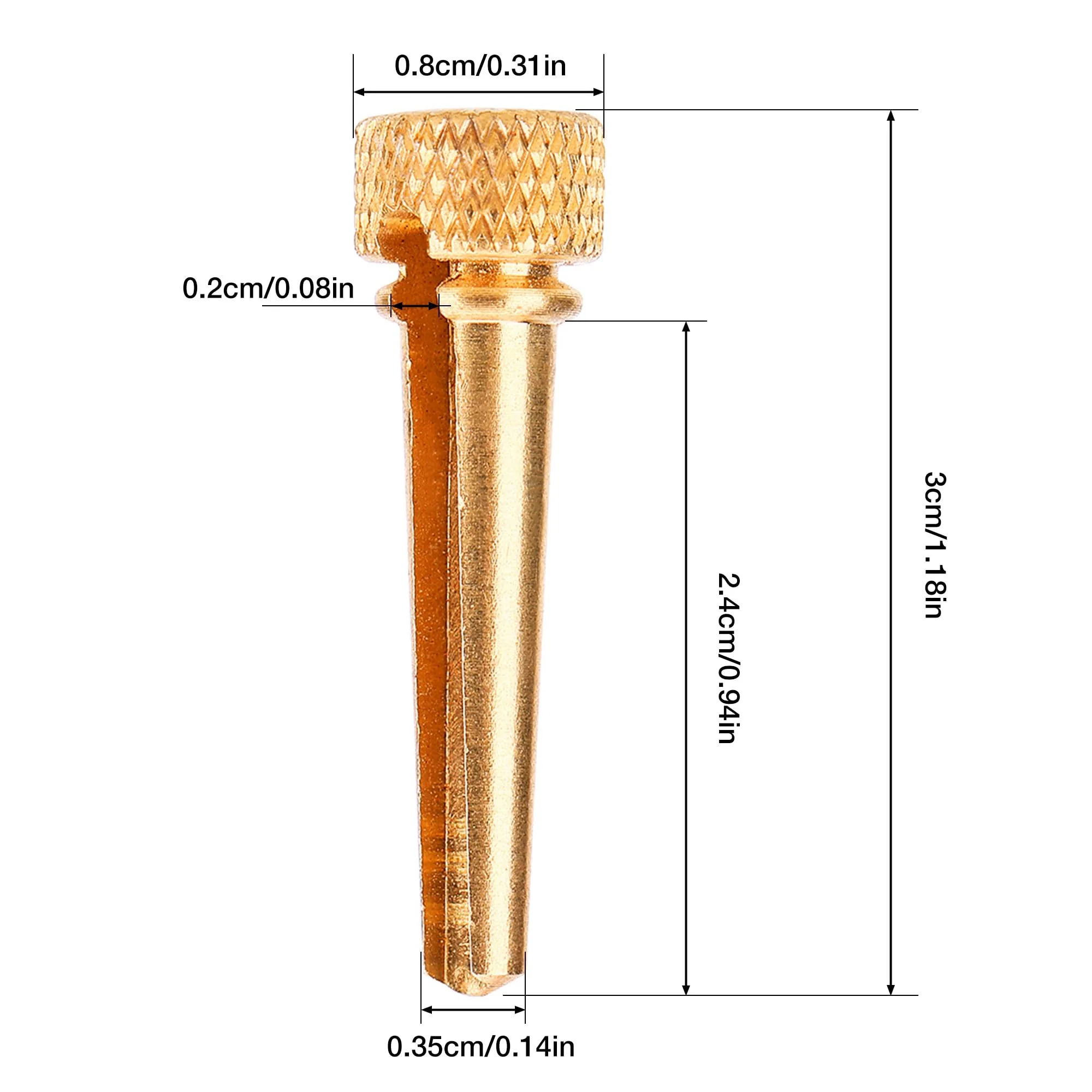 Tbest 6Pcs Guitar Bridge Pins,Brass Bridge Pins for Acoustic Guitar Bridge Pins- Endpin Inlaid Abalone Dot Acoustic Guitar Replacement Parts(Rose Gold) - Image 2