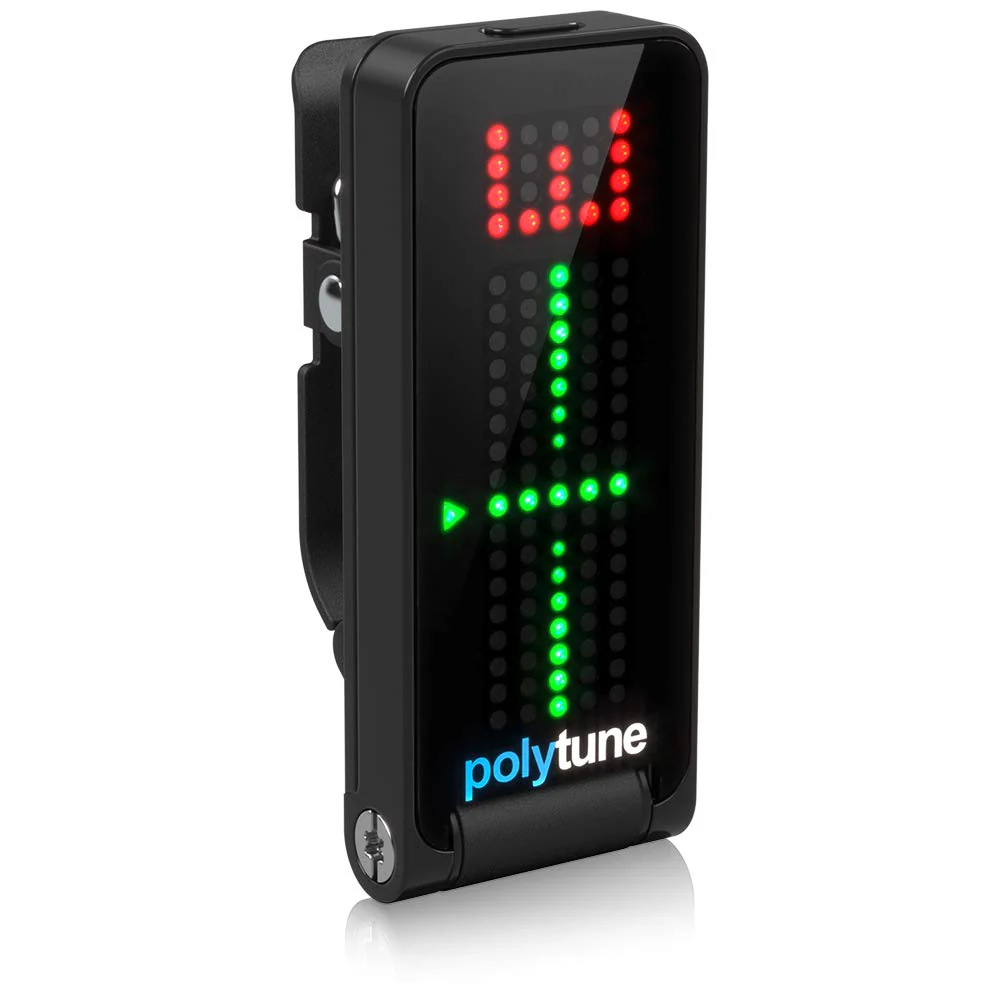 TC Electronic POLYTUNE CLIP Clip-On Tuner with Polyphonic, Strobe and Chromatic Modes and 108 LED Matrix Display for Ultimate Tuning Performance Black - Image 2