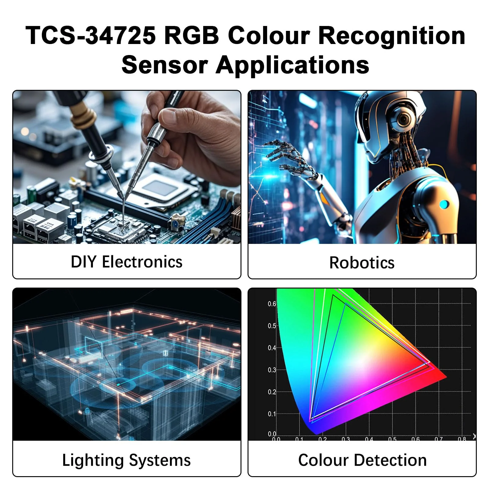 TCS-34725 RGB Light Colour Module AYWHP 2 Pieces RGB Light Colour Sensor Colour Detection Sensor Colour Meter Photoelectric Sensor Compatible with Arduino - Image 7