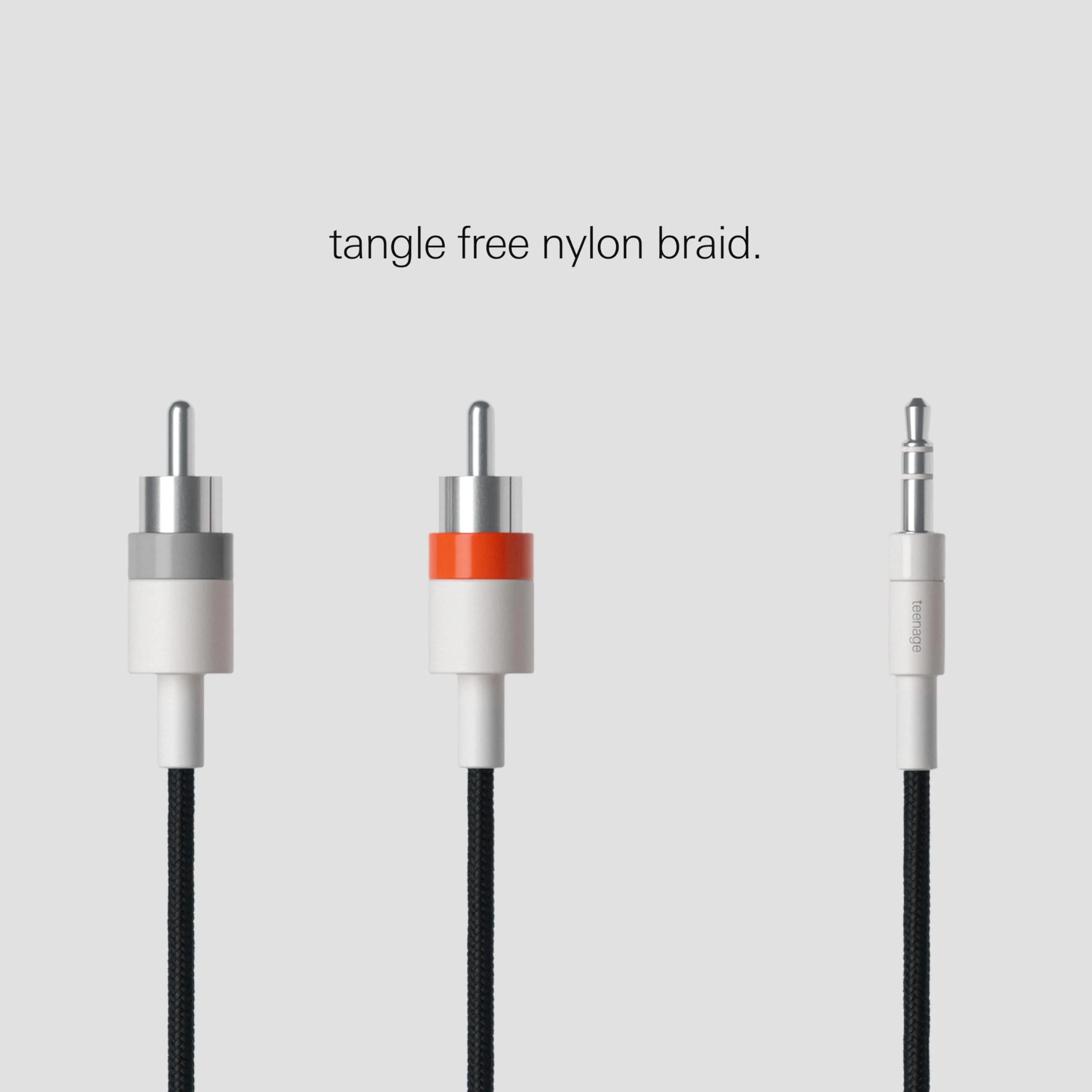 teenage engineering Textile Audio Cable 3.5 mm - 2X RCA, 1200 mm | 47.2 in (Black) - Image 2