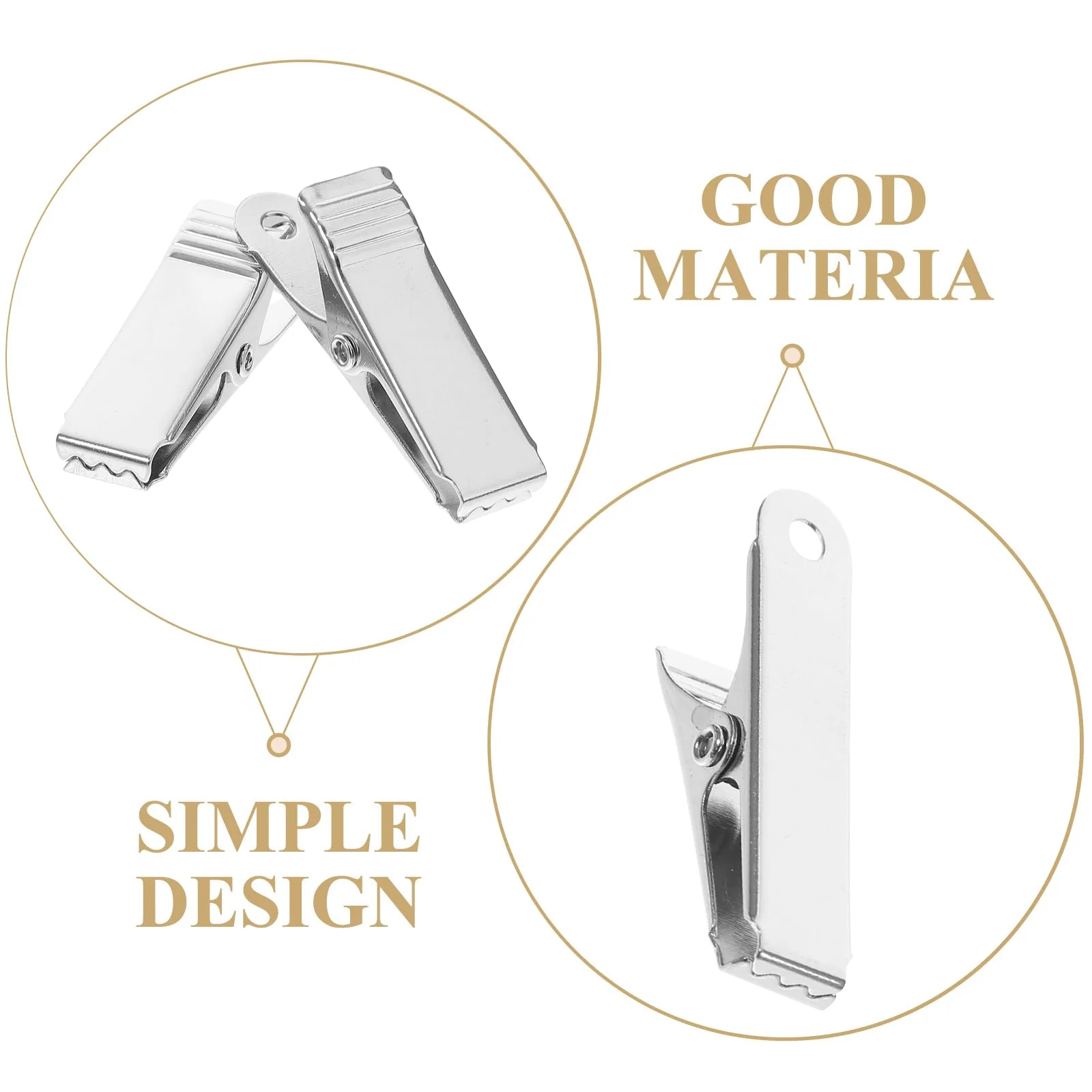 TEHAUX Pack of 20 Mini Metal Clamp Spring Clips - Wide Alligator Clip Test Lead Shower Curtain Alligator Cable Clips for Electrical Tests or Crafts in Bathroom and Home, Silver - Image 4