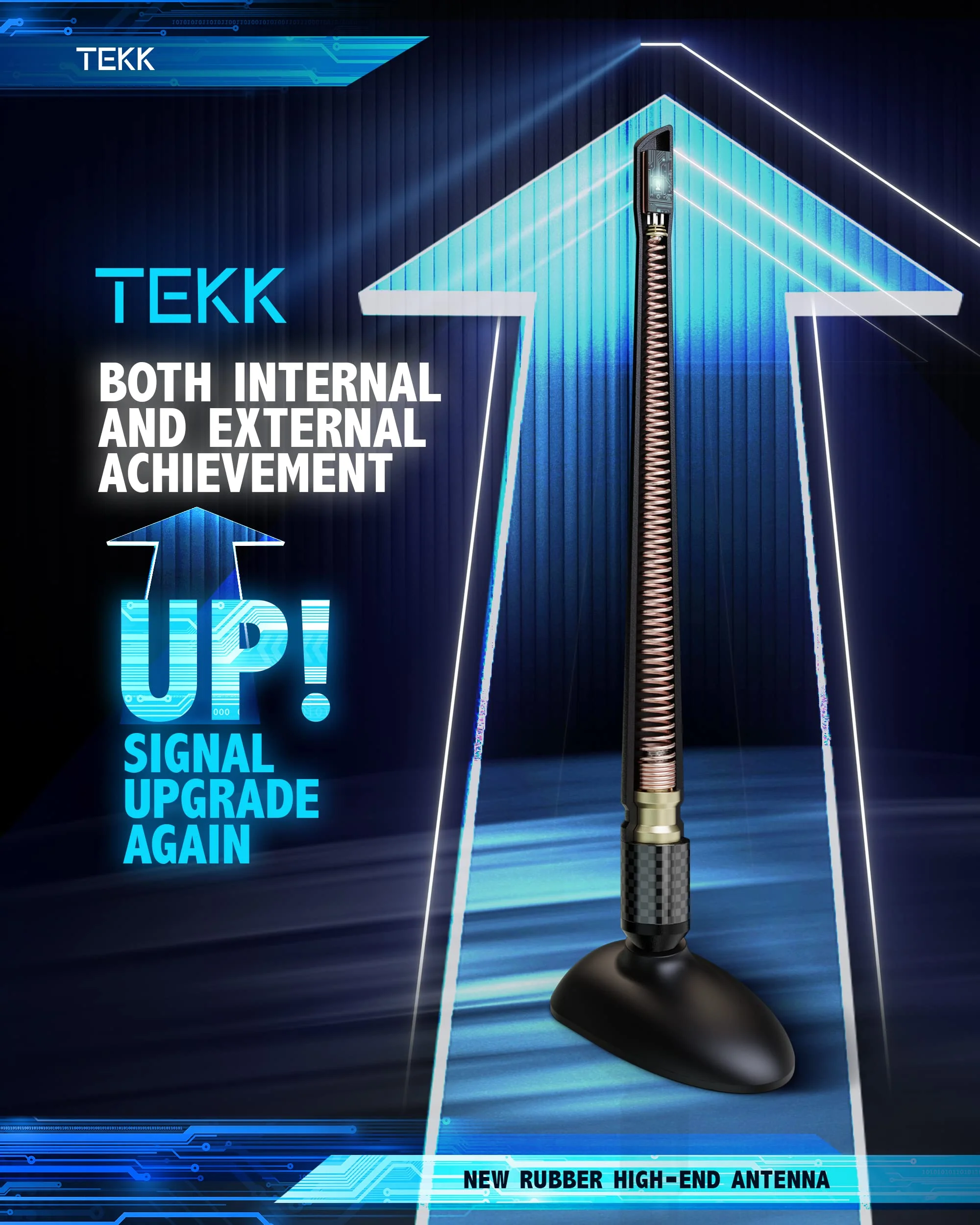 Tekk Carbon Fiber Short Antenna Compatible with 2007-2026 Jeep Wrangler JK JL Rubicon JKU JLU / 7.9 Inches Premium Flexible Rubber/Designed for Enhance FM/AM Radio Signal Reception - Image 2