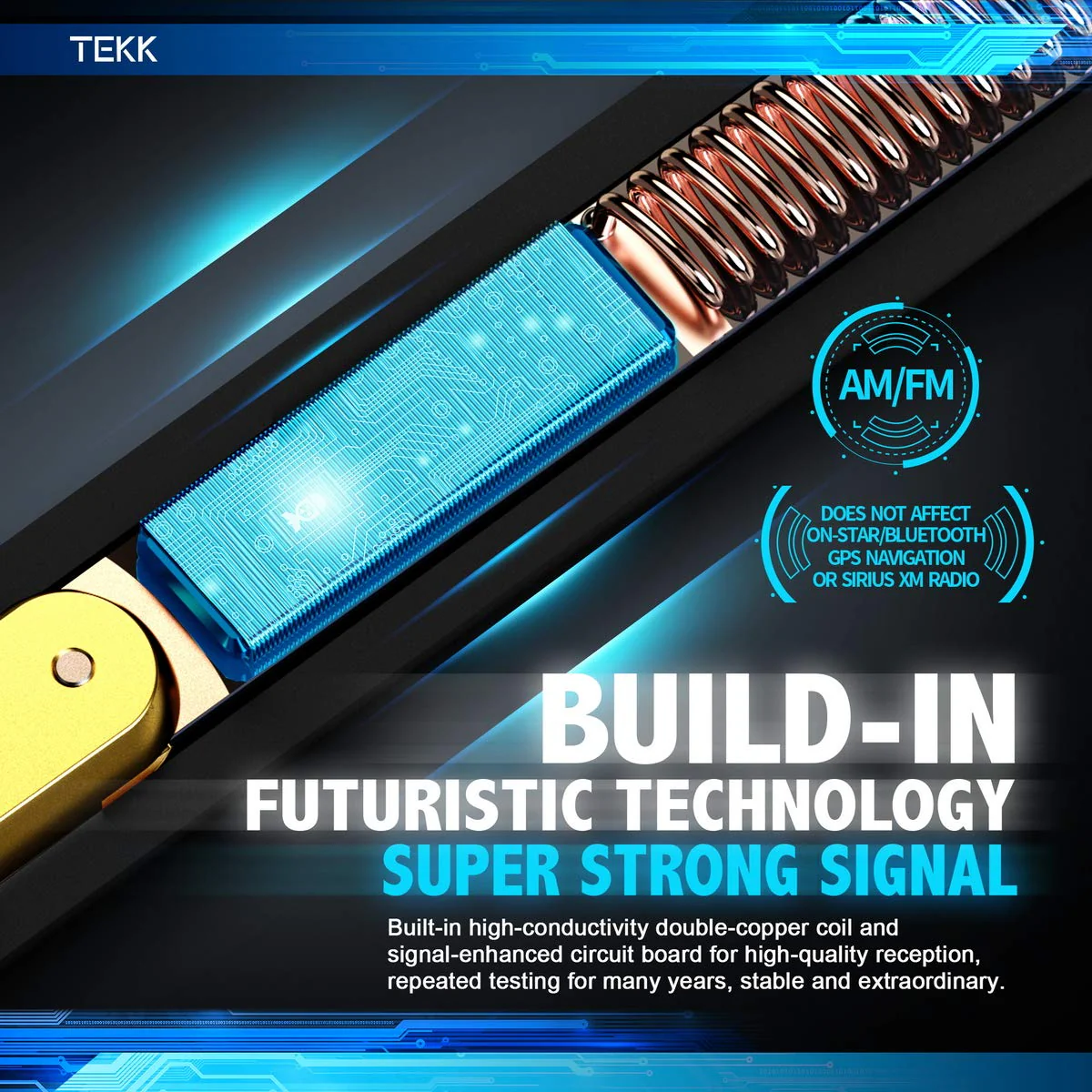 Tekk Short Antenna Compatible with 2007-2026 Chevy Silverado 1500 / Designed for Optimized FM/AM Reception / 4.8 Inches - Image 2
