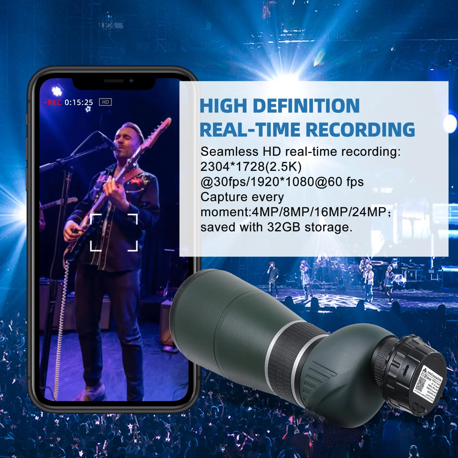 Telescope Eyepiece Camera 4MP WiFi Electronic Eyepiece Camera for 24mm-50mm Telescope Microscope,Astrophotography and Planetary,Digital Camera Telescope Accessories 32GB Video Recording - Image 3