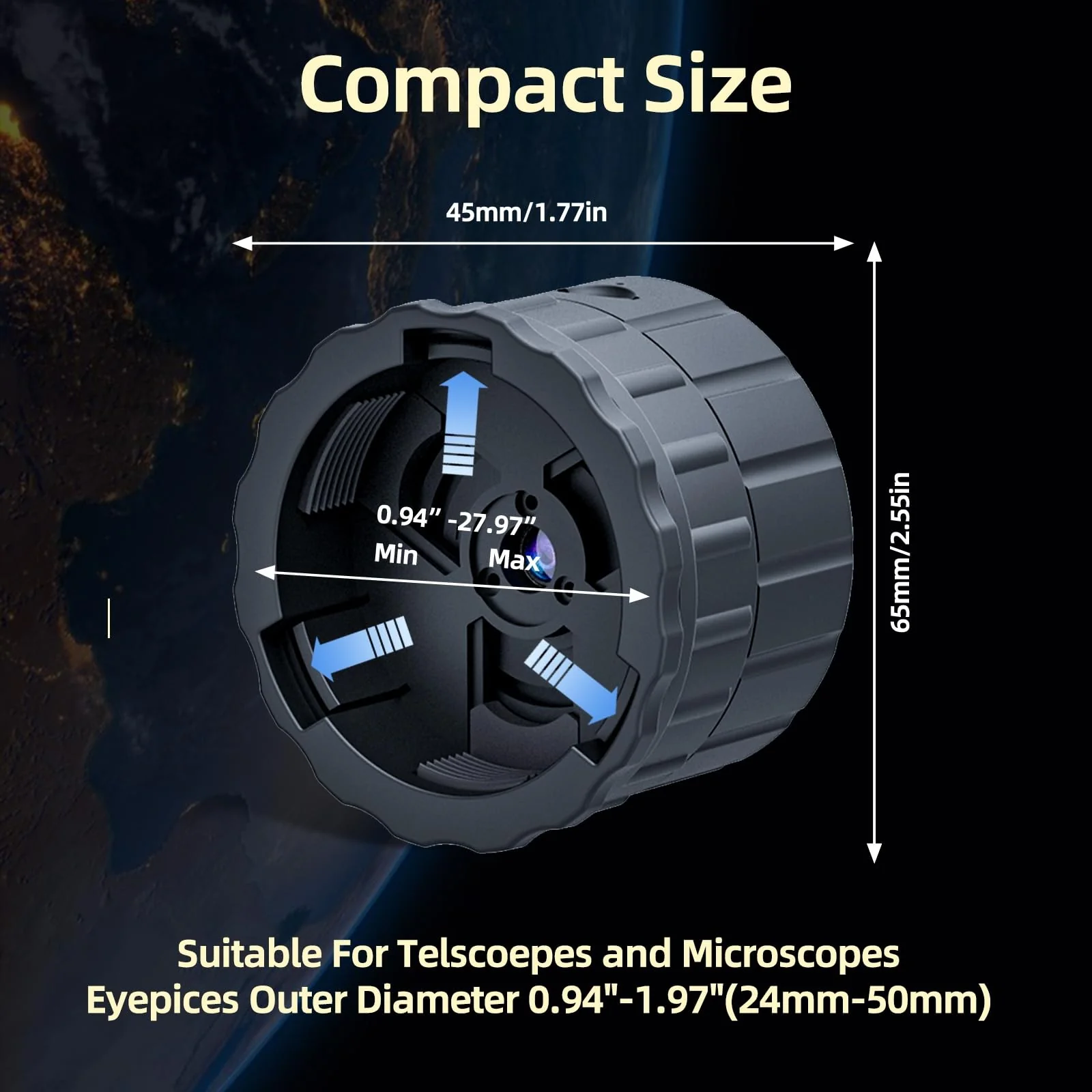 Telescope Eyepiece Camera 4MP WiFi Electronic Eyepiece Camera for 24mm-50mm Telescope Microscope,Astrophotography and Planetary,Digital Camera Telescope Accessories 32GB Video Recording - Image 4
