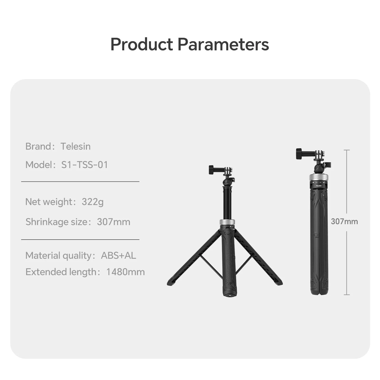 TELESIN 59in Long Selfie Stick Tripod for GoPro, 360 Ball Joint Extension Pole Monopod Handle Grip for Go Pro Max Hero 13 12 11 10 9 Insta360 X3 X4 Ace Pro DJI Action 5 Pro 3 4 Osmo Pocket 3 Accessory 360 Selfie Stick Tripod - Image 6