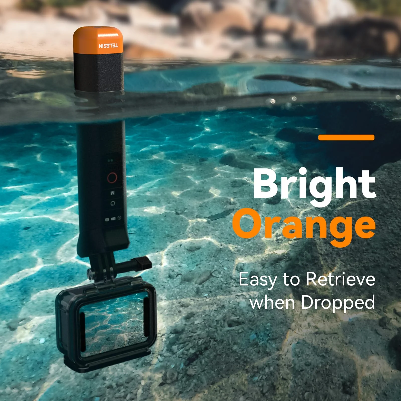 TELESIN°Floating Selfie Stick Hand Grip Waterproof Handle with Bluetooth Remote for GoPro Hero 13 12 11 10 9 8 Handle Mount Accessories for Action Camera - Image 2