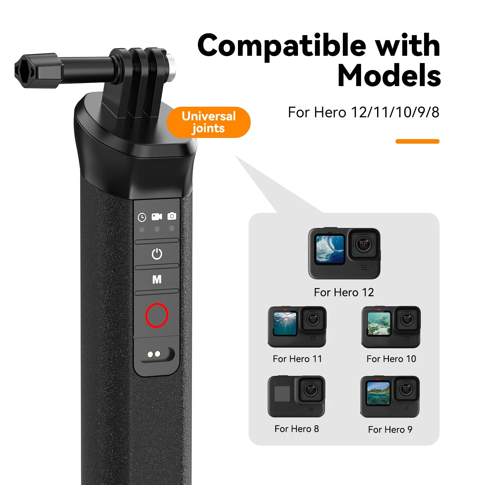 TELESIN°Floating Selfie Stick Hand Grip Waterproof Handle with Bluetooth Remote for GoPro Hero 13 12 11 10 9 8 Handle Mount Accessories for Action Camera - Image 3