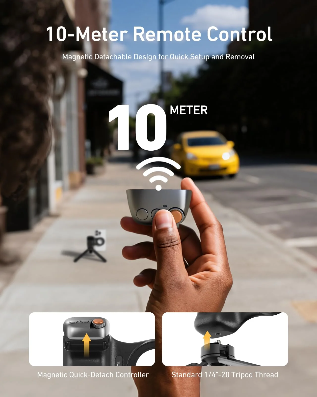 TELESIN Fun Shot Magnetic Phone Camera DSLR Style Shutter Grip for Magsafe iPhone & Android with Detachable Wireless Shutter Button - Official Grip -Comfort Ergonomic Phone Grip Handle Holder(B) Black - Image 5