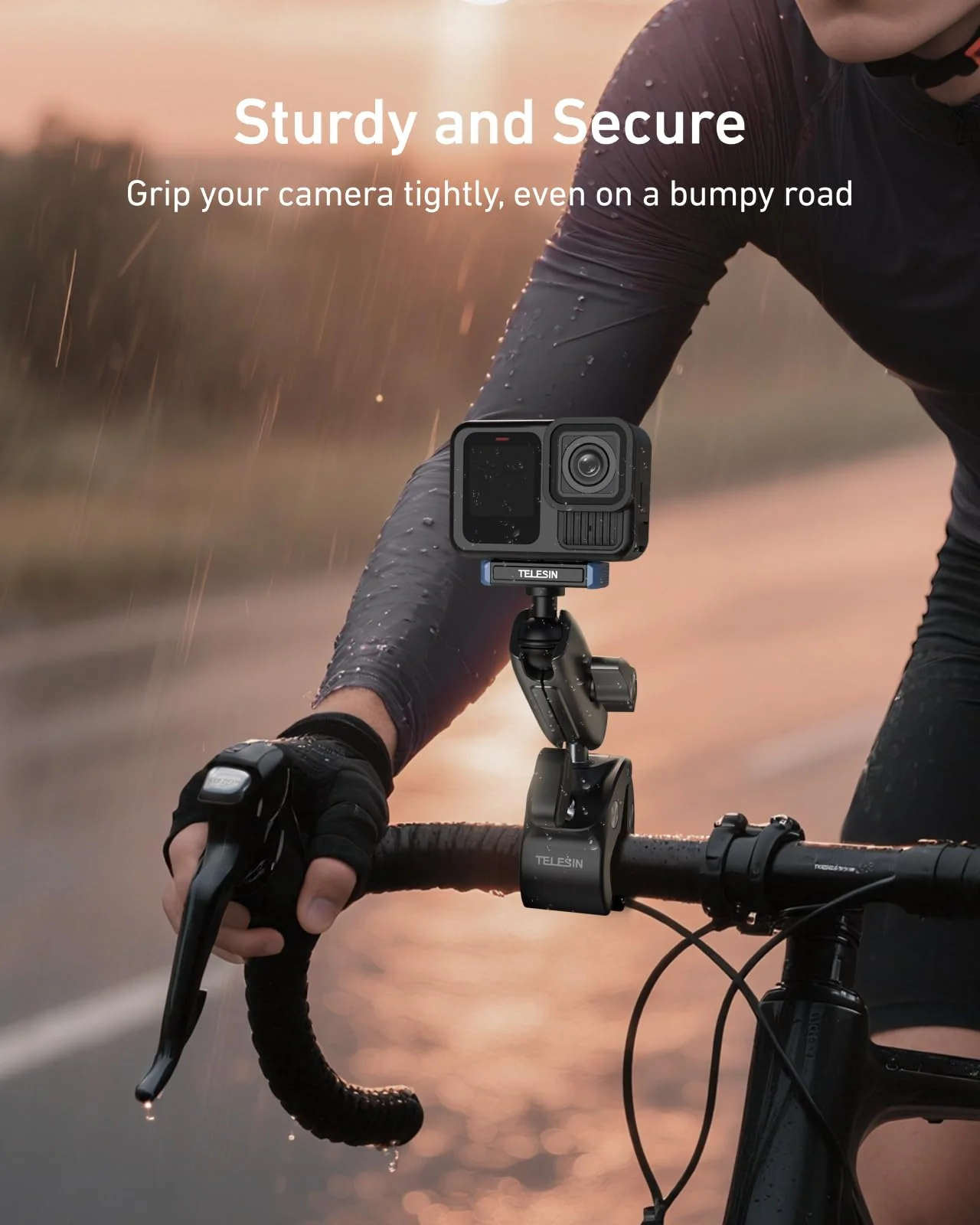 TELESIN Super Clamp Mount | Bike Handlebar Mount for Hero 13 | Power Suction Magnetic Design | 360° Rotation Ball Head | Fits 9-38mm Handlebar for Bike/Bicycle/Motorcycle - Image 7