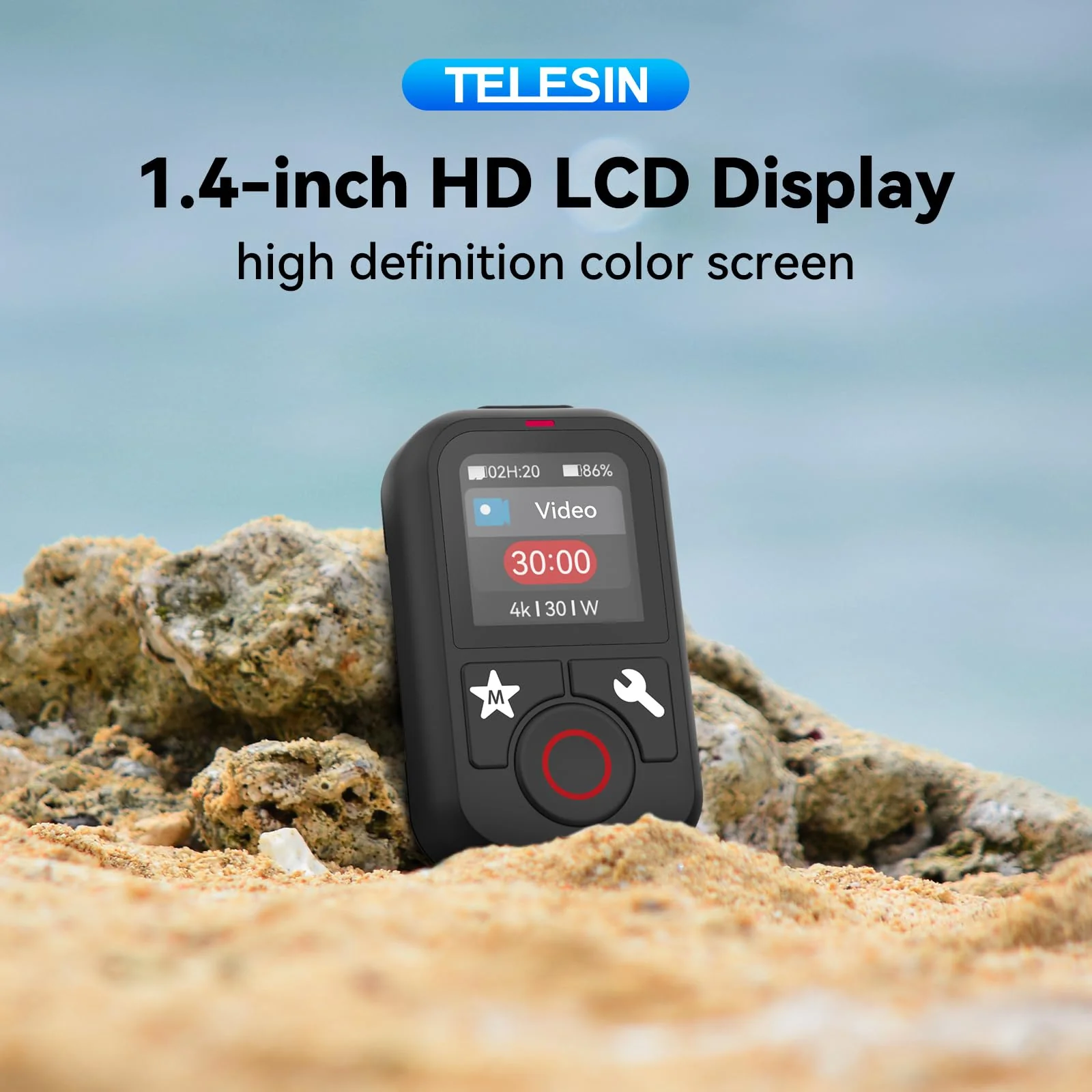 TELESIN T13 Waterproof Remote Control for GoPro | Color LCD Dispaly | Multi-Language Support, Smart Wireless Controller Compatible with Go Pro 13 12 11 10 9 8 Black Max Mini Action Camera Accessories - Image 2