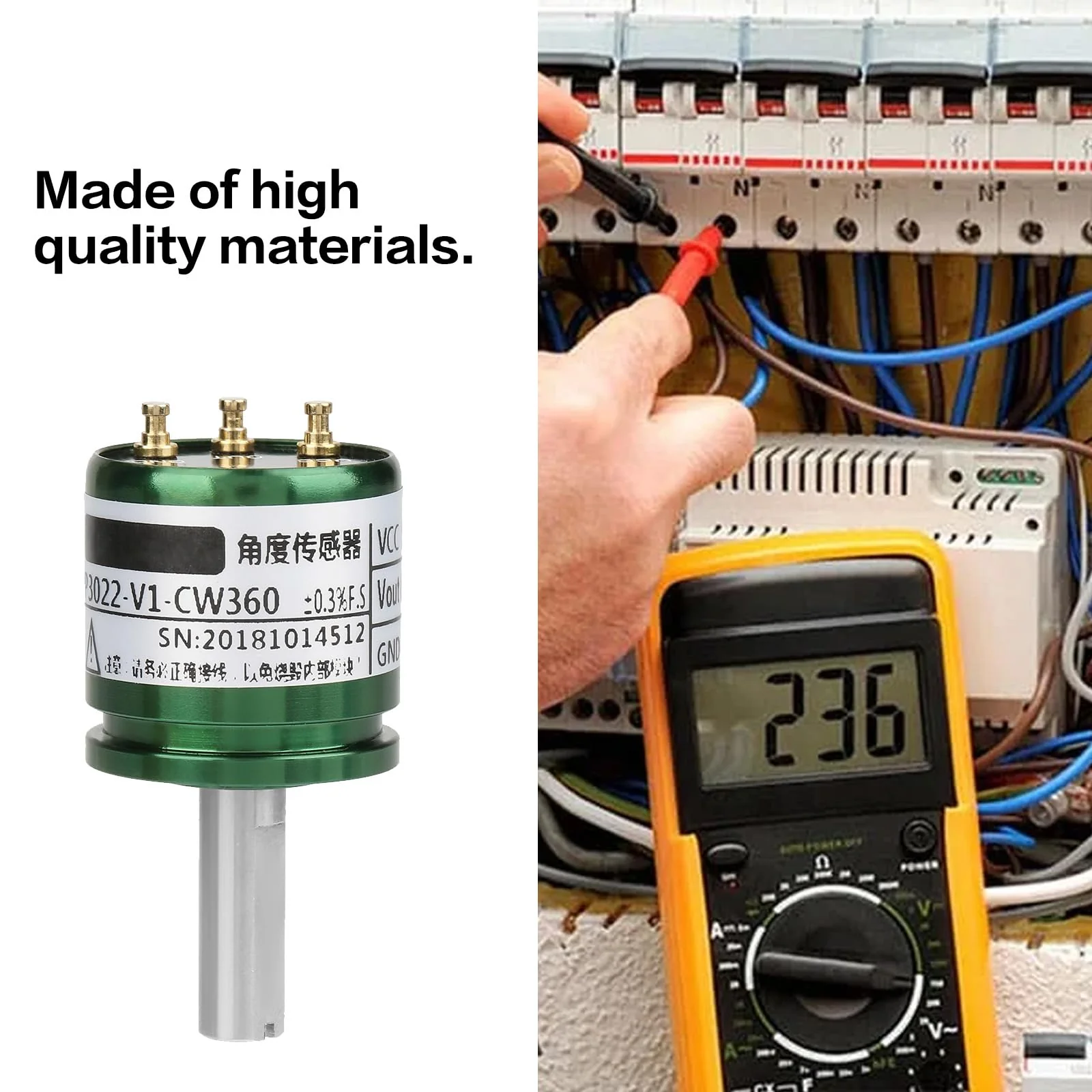 Telituny Rotatable Hall Sensor, Rotating Hall Angle Sensor 0-360 Degrees 0.088° Resolution, 12 Bit Rotating Hall Sensor Hall Effect Sensors, Hall Effect Position Sensor, 0-5V Output Full Circle - Image 8