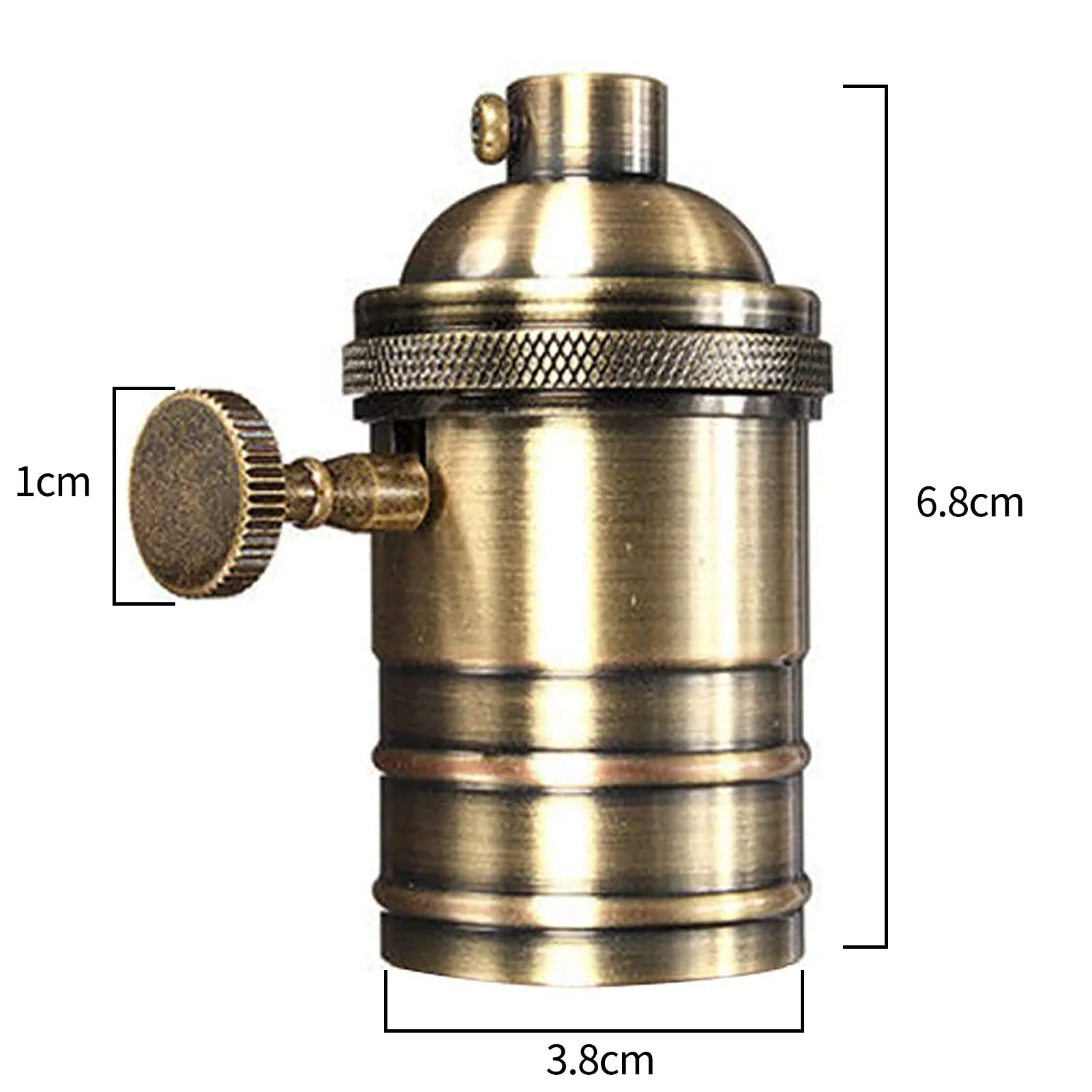 Telituny Vintage Solid Lamp Holder, Vintage Lamp Holder E26/E27 Antique Lamp Holder with On/Off Switch Pendant Light Socket for Edison Screw Bulb, DIY Wall Table Ceiling Lamp - Image 4